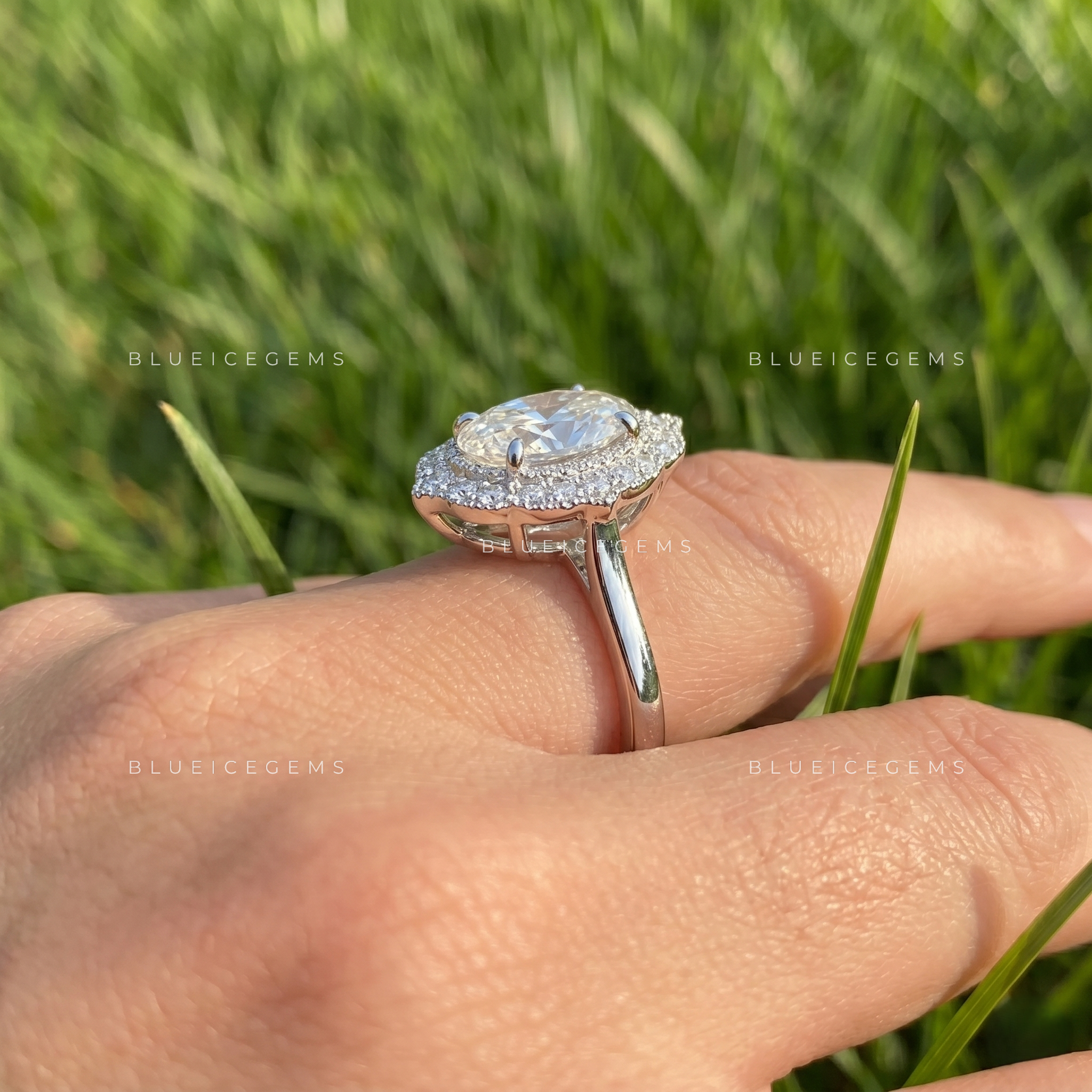 Serenade of Splendor Oval Cut Accent Engagement Ring