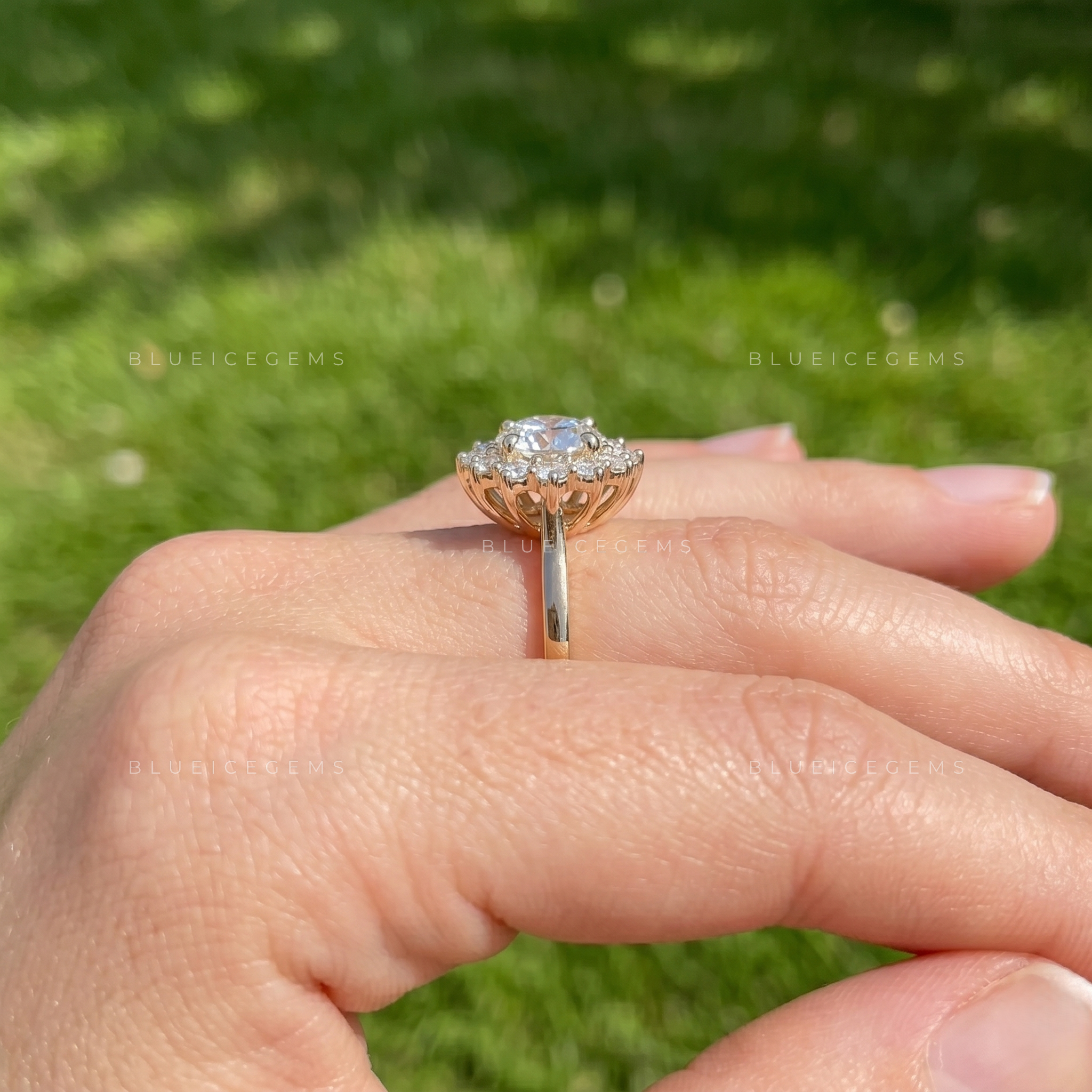 Vintage Radiance Round Brilliant Cut Halo Engagement Ring