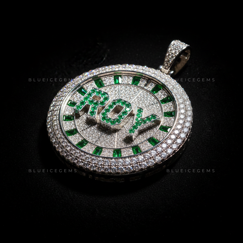 The "ROY" Chronograph: Emerald-Flooded Script & Baguette-Dial Medallion
