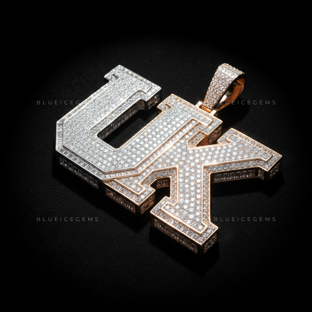 The "UK" Collegiate Sovereign: Baguette-Fusion Block & Two-Tone Industrial Pendant