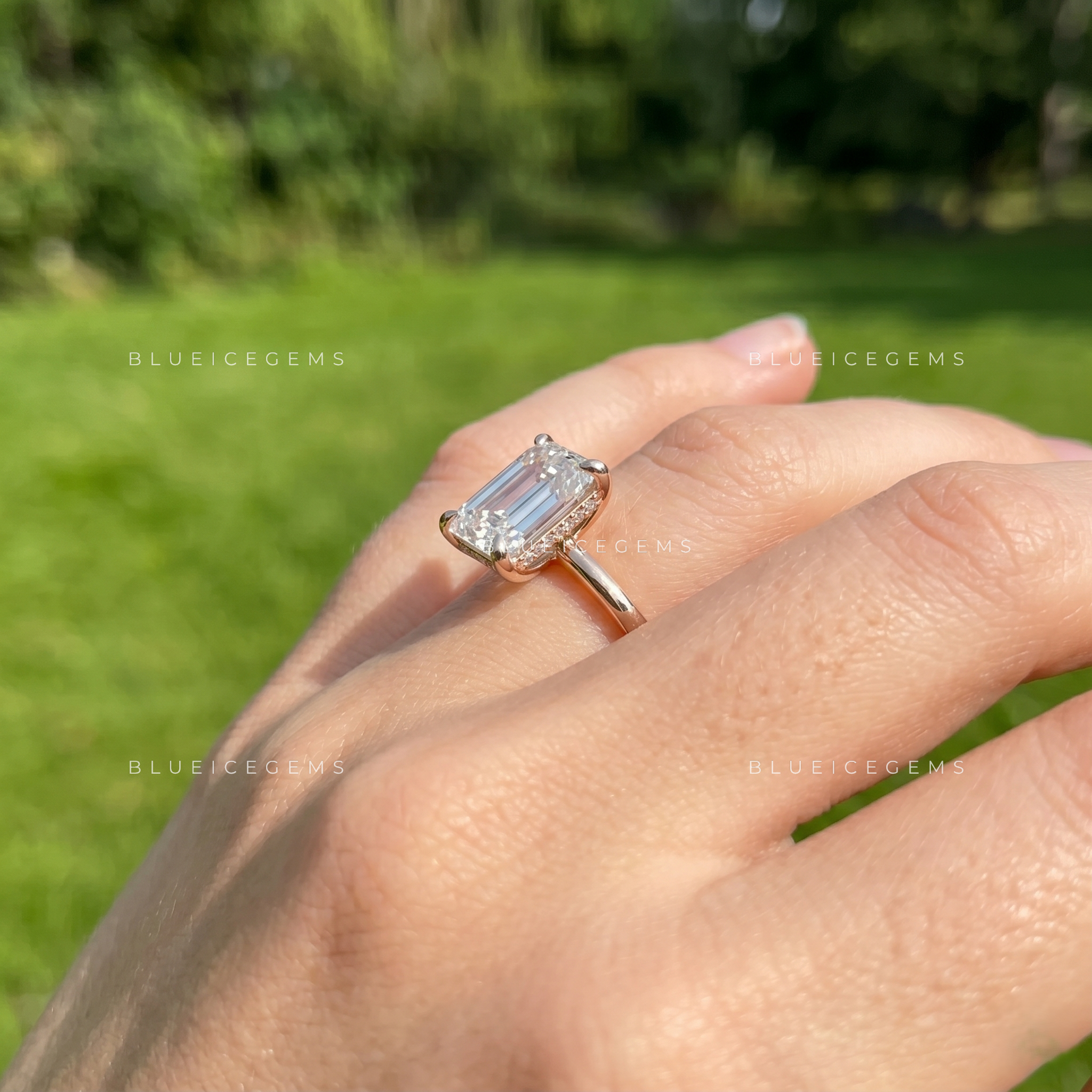 Majestic Clarity Emerald Cut Solitaire Engagement Ring