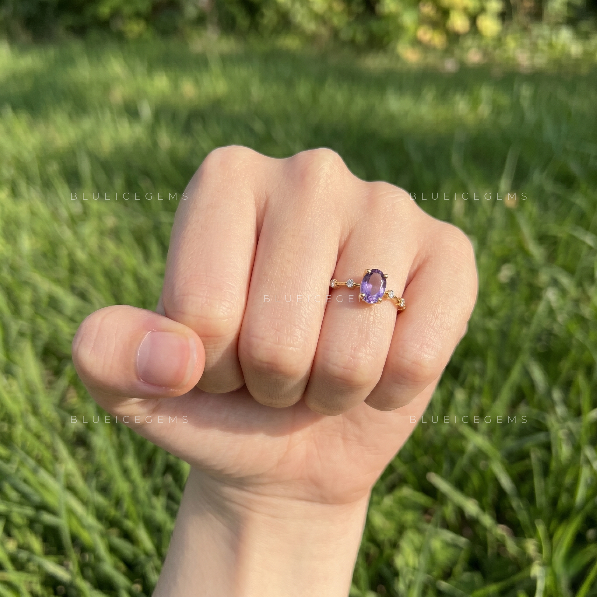 Royal Splendor Cushion Cut Amethyst Eco-Conscious Classic Accent Ring