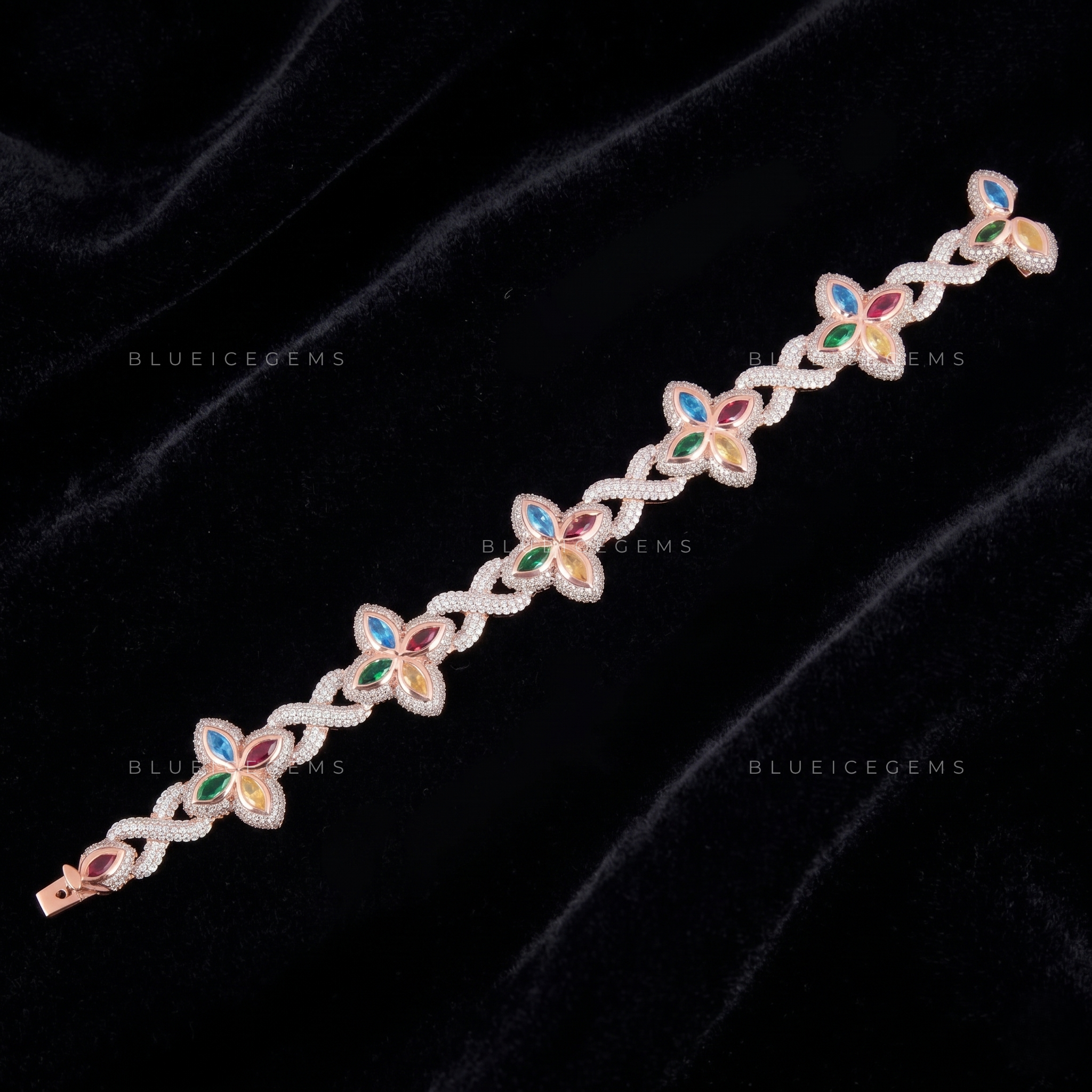 Botanical Shimmer Multi-Marquise Petal Clover Link
