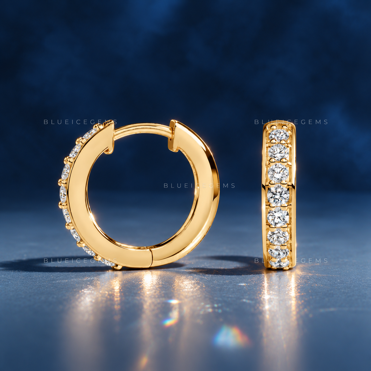 Classic Round Pavé Hoop Earrings