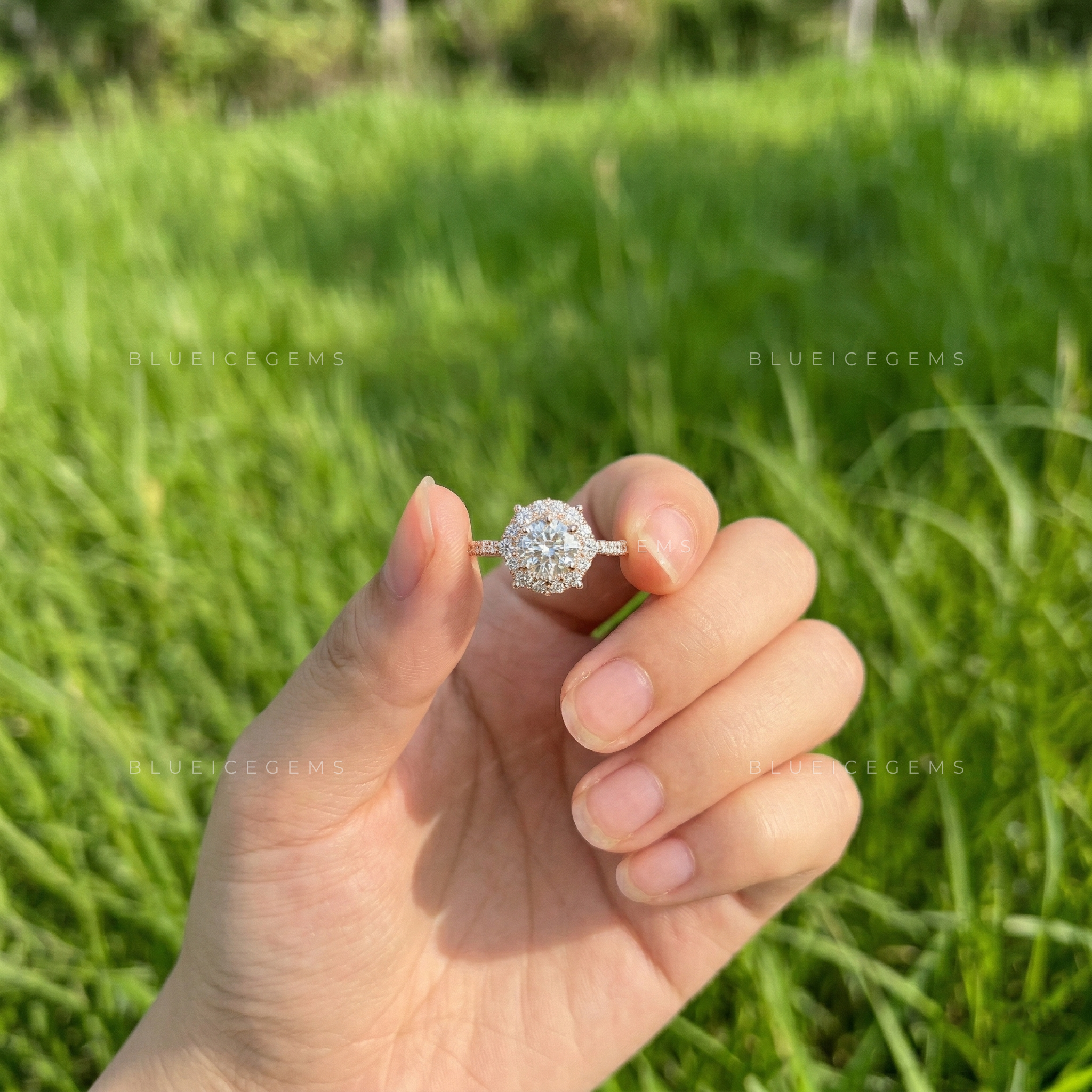 Velvet Radiance Cushion Cut Pavé Engagement Ring