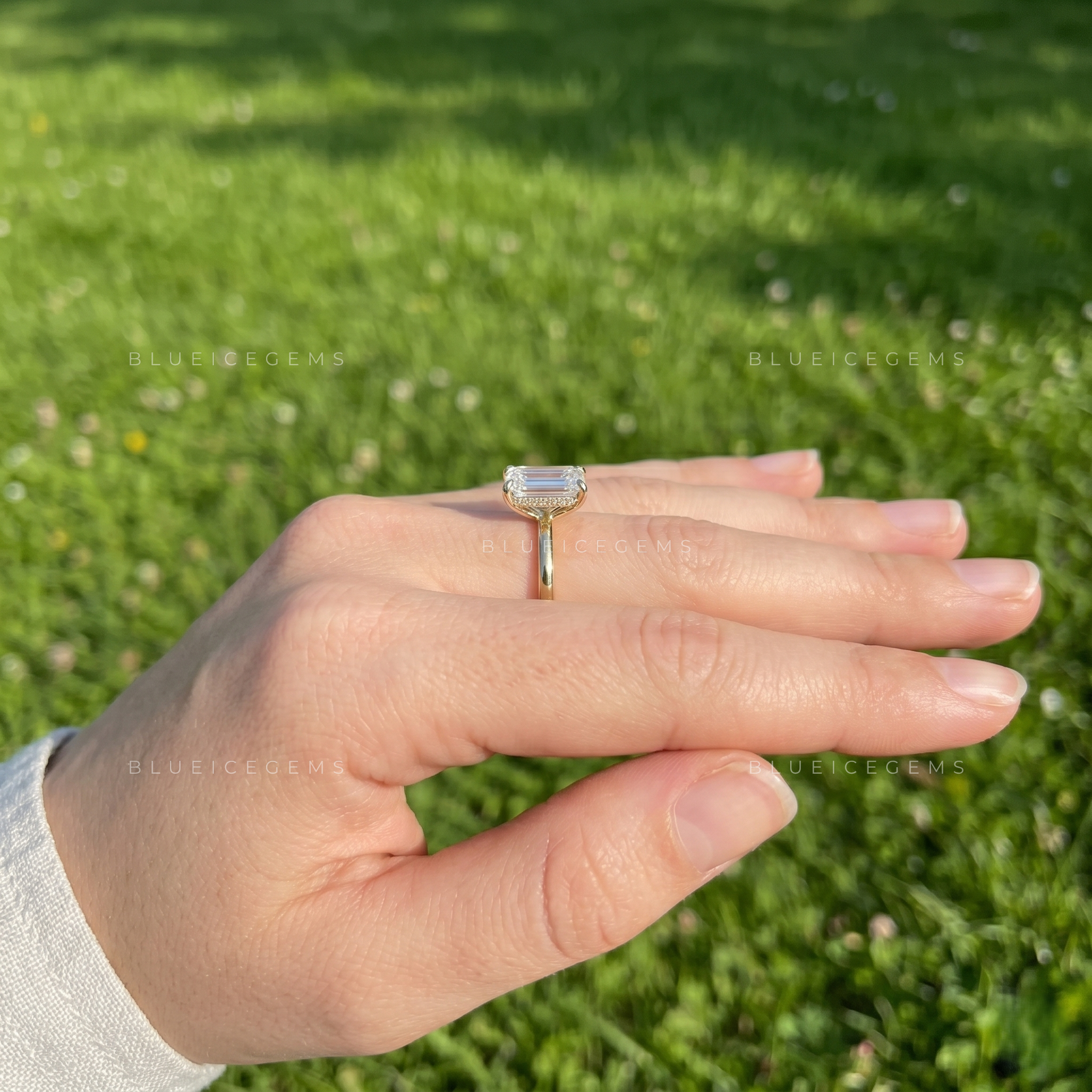 Regal Brilliance Emerald Cut Solitaire Engagement Ring