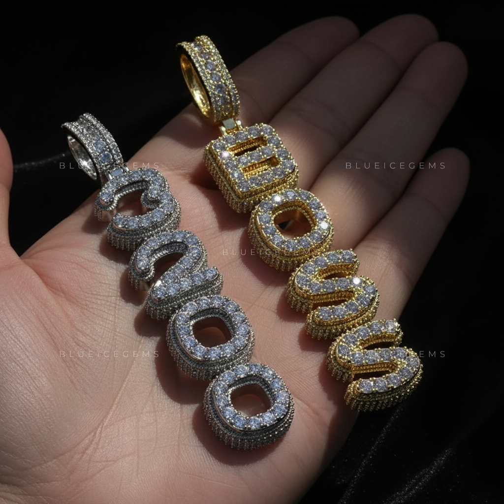 "GRACE" Vertical Custom Block Pendant