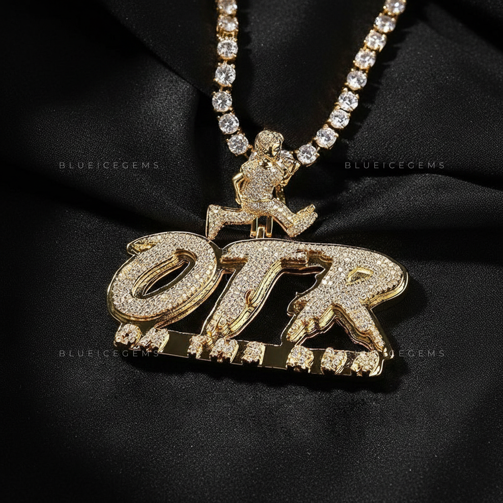 The "OTR" Velocity: Running Character & Multi-Layered Script Pendant