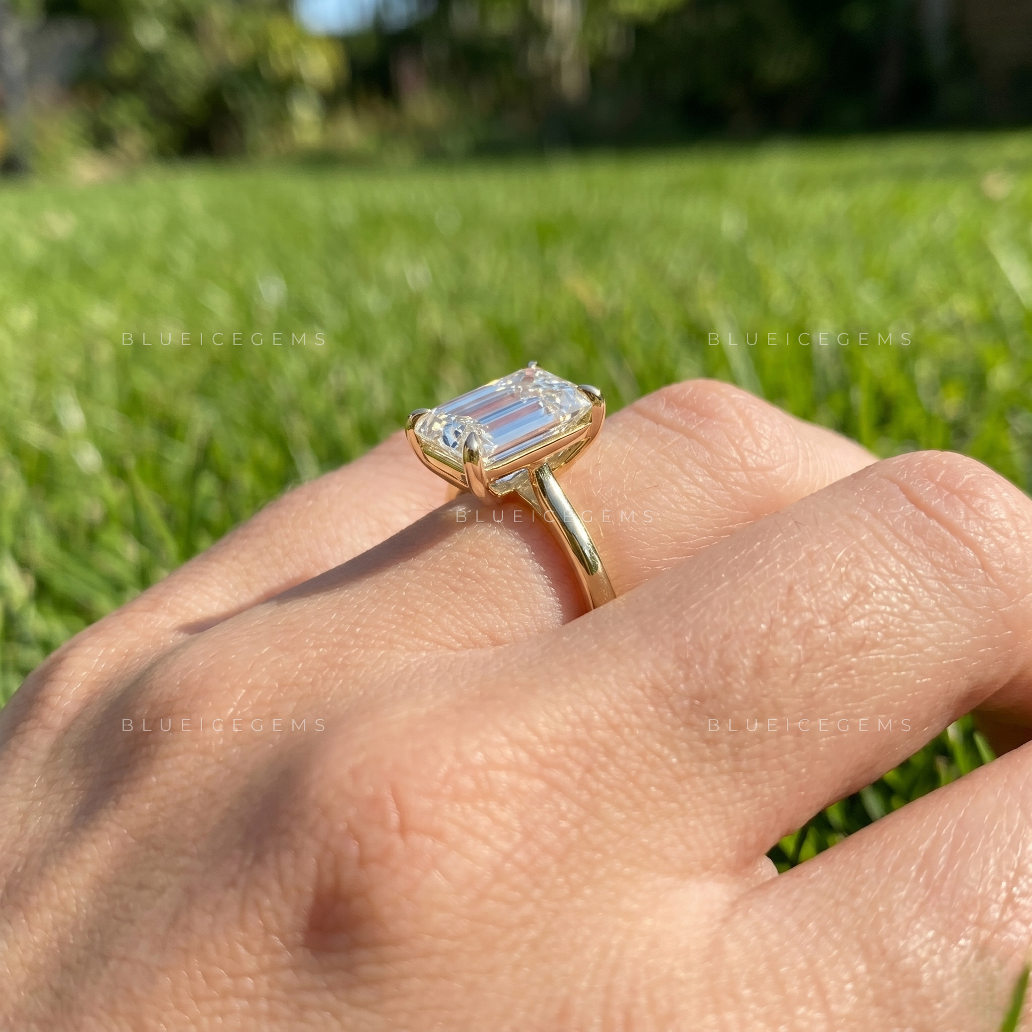 Imperial Majesty Emerald Cut Solitaire Engagement Ring