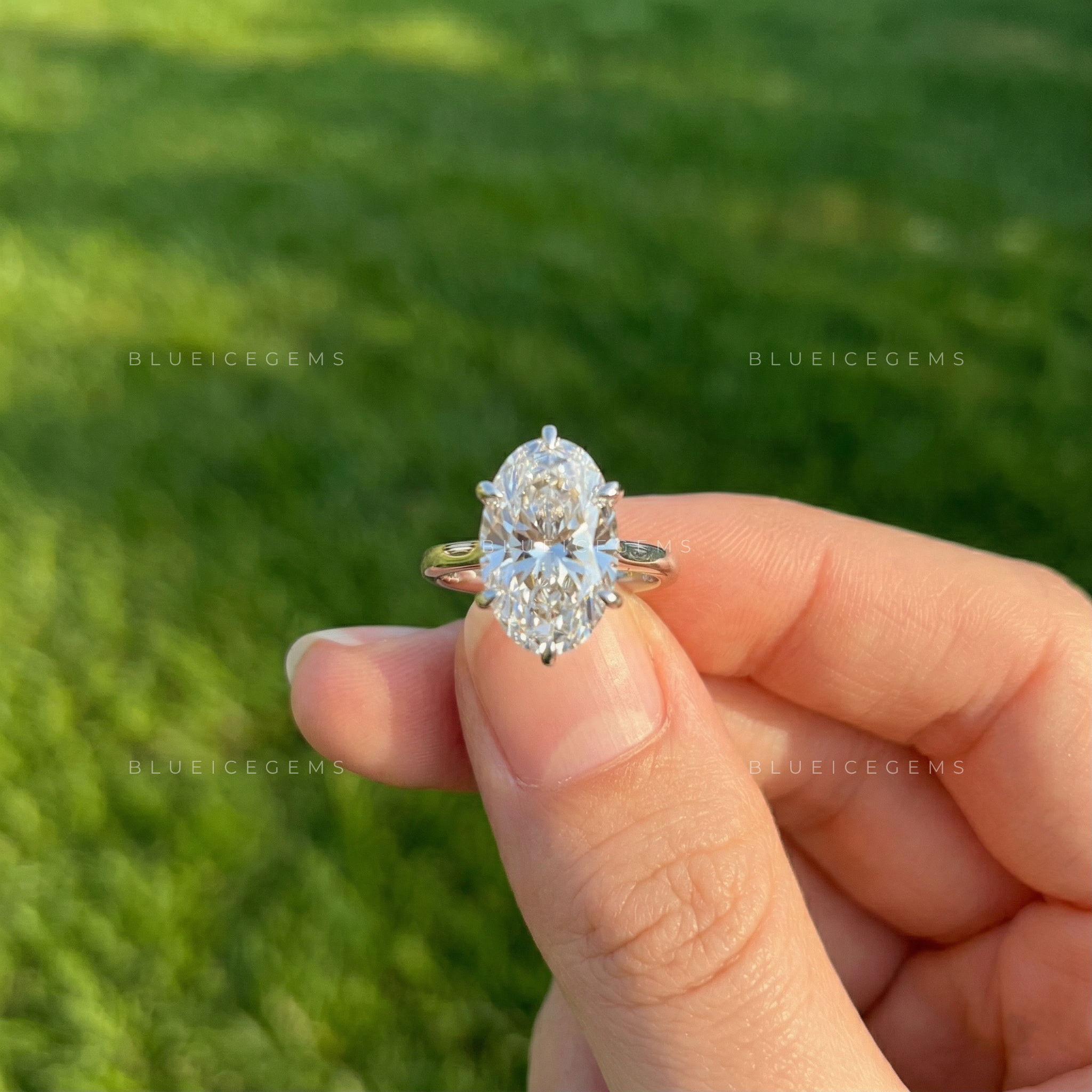 Grandeur Persona Moval Cut Lab-Grown Diamond Solitaire Ring
