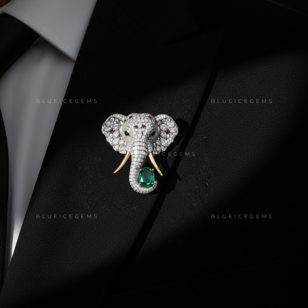 The Regal Matriarch: Bespoke Elephant Statement Brooch