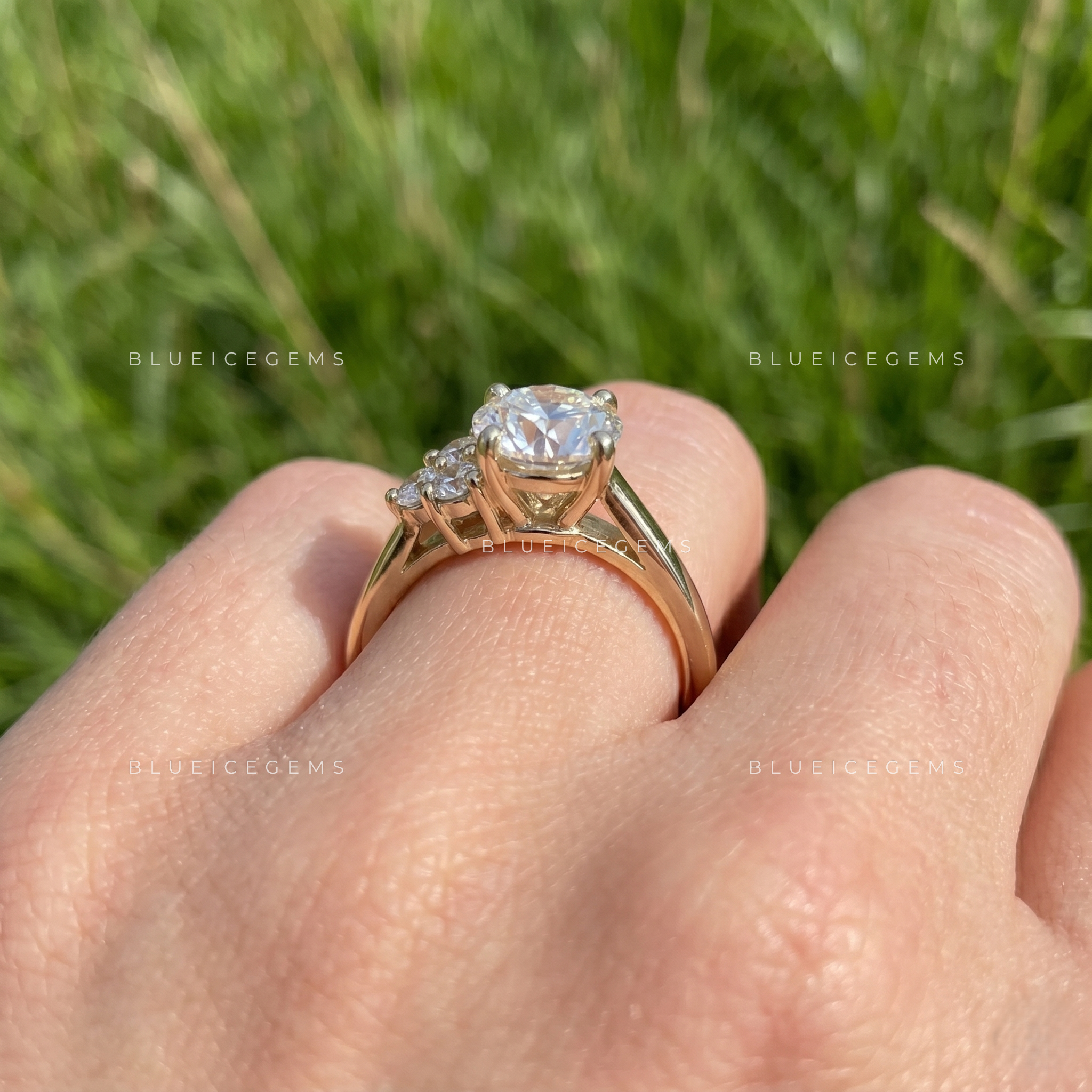 Trivara Round Cut Three Stone Engagement Ring