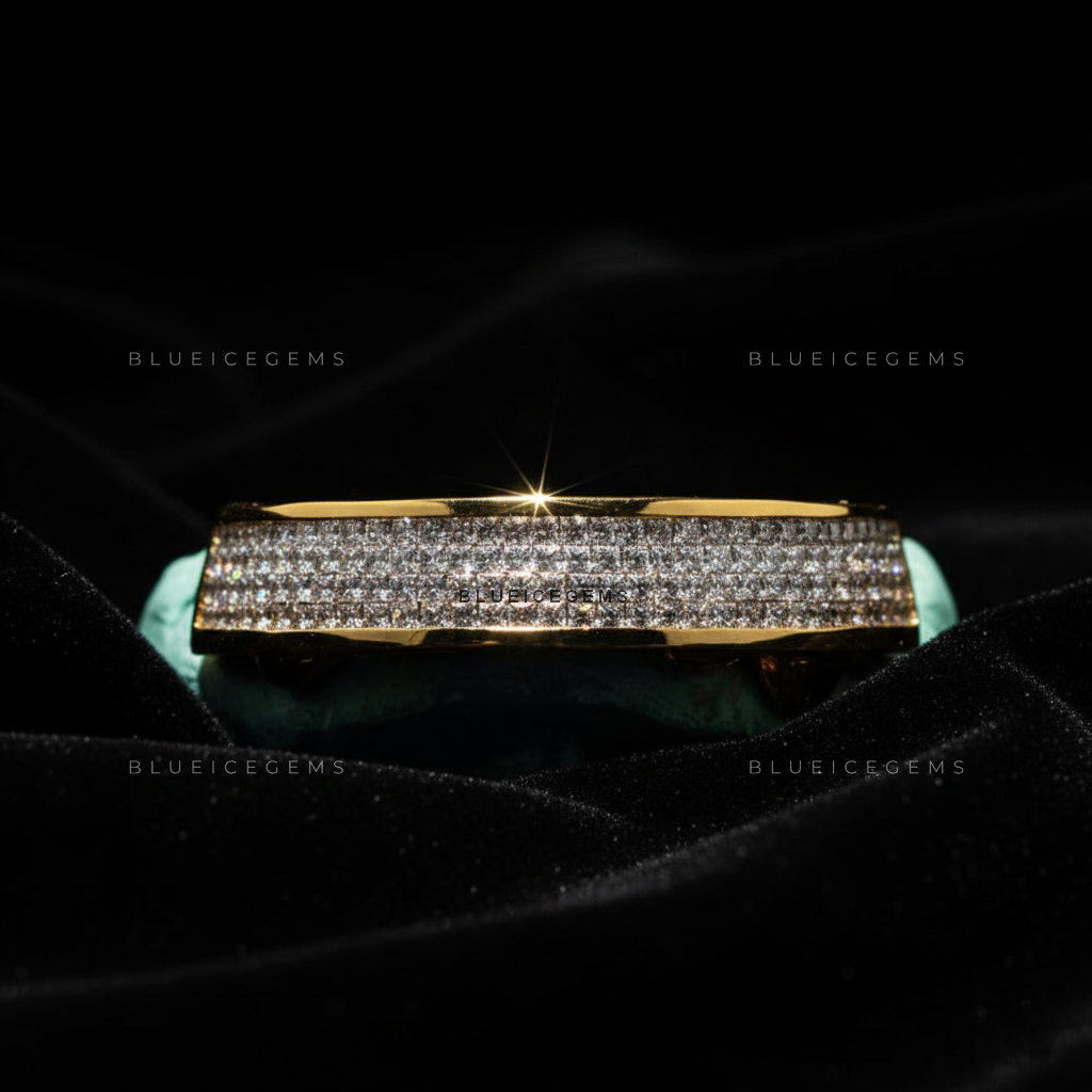 Solstice Gold Diamond Shield & Bridge Full-Set Grillz