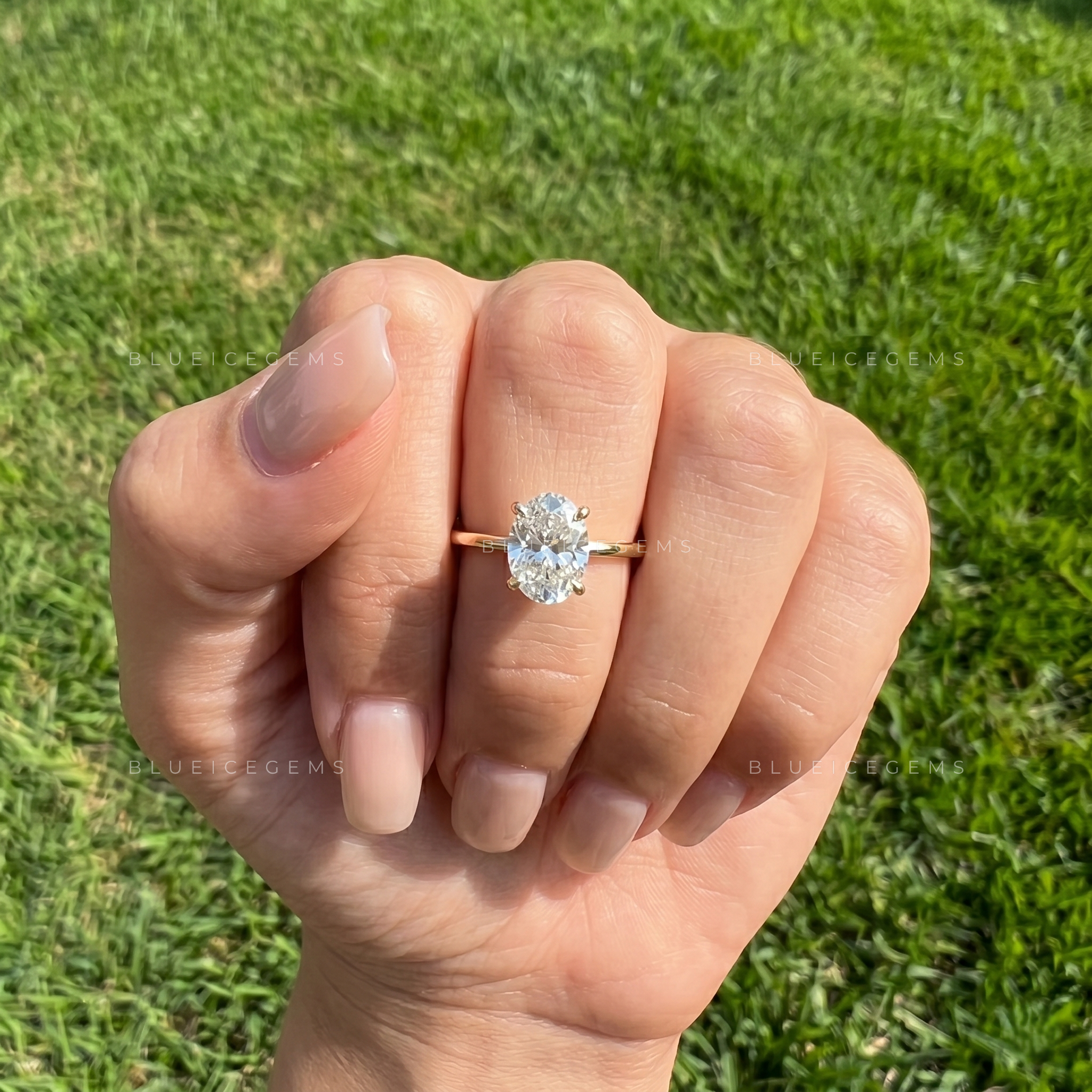 Infinite Whispers Oval Cut Moissanite Thin Band Solitaire Engagement Ring