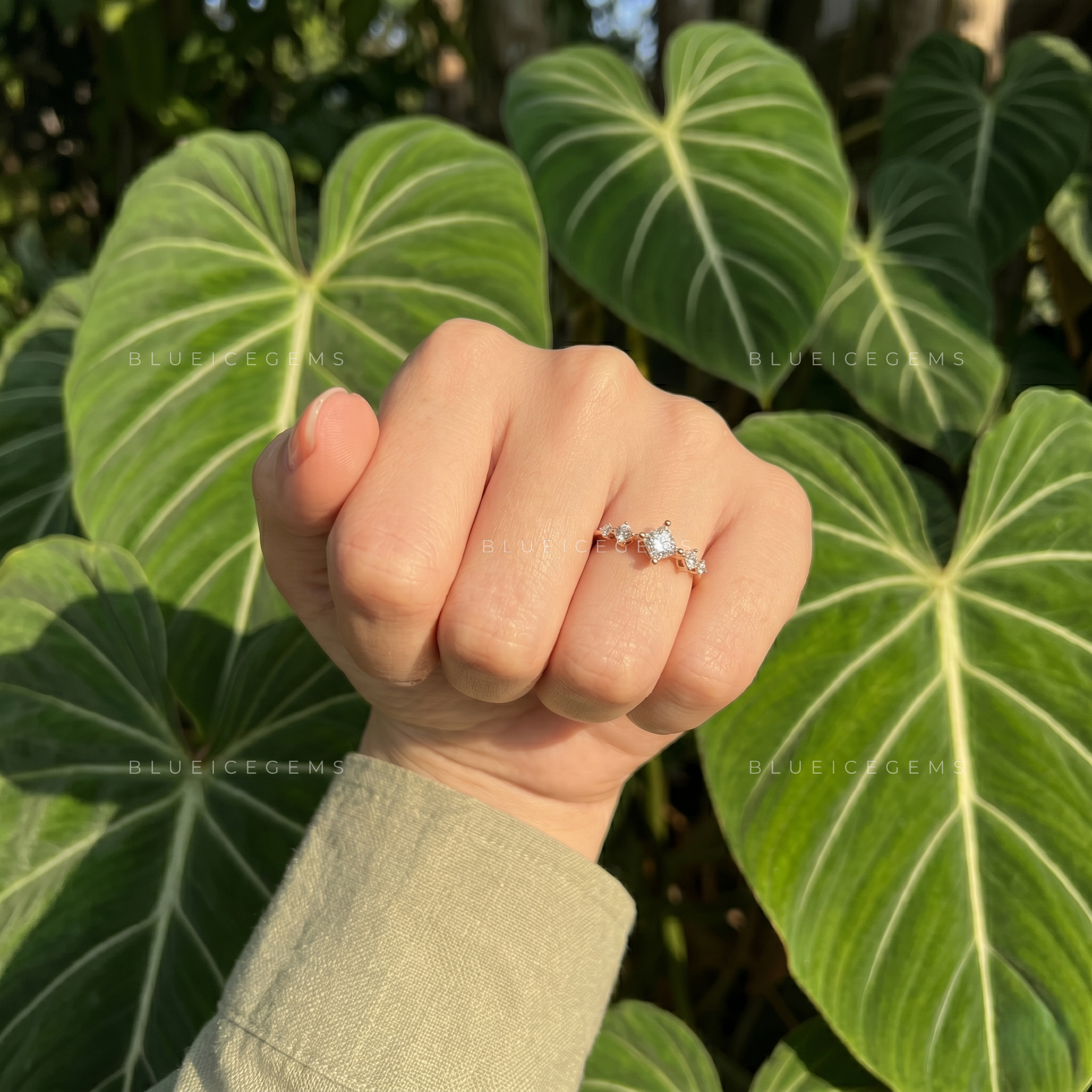 Royal Brilliance Princess Cut Five-Stone Engagement Ring