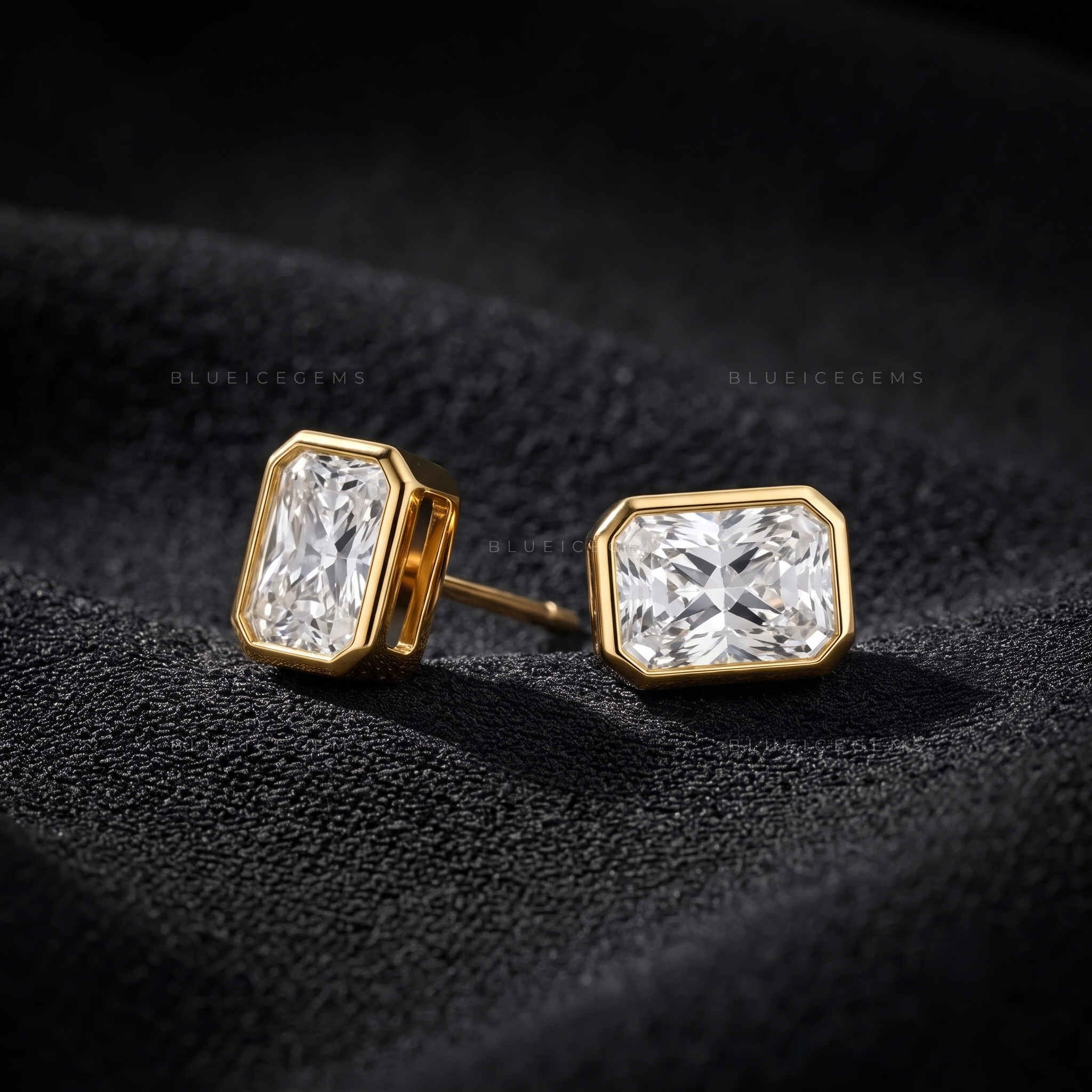 Aurelis Radiant-Cut Lab-Grown Diamond Stud Earrings