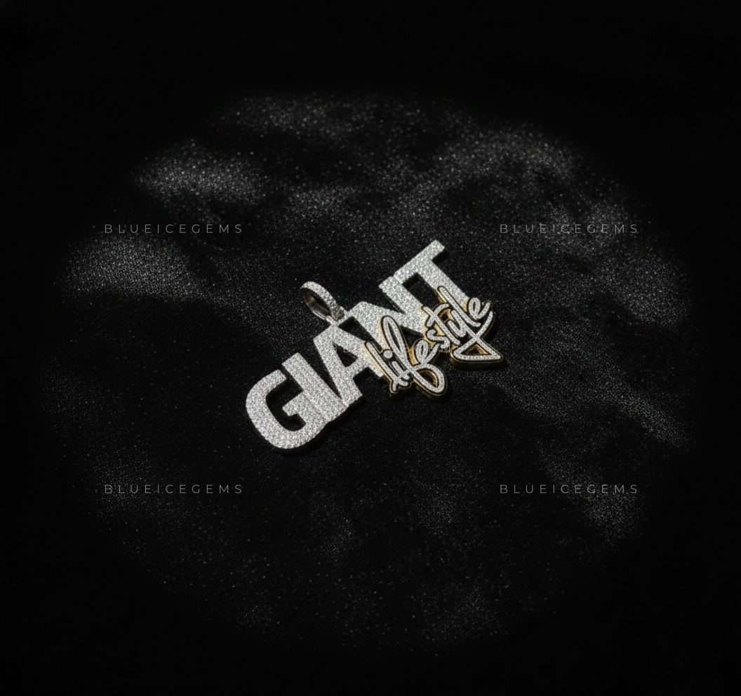 The "GIANT Lifestyle" Masterpiece: High-Velocity Block & Script Fusion Pendant