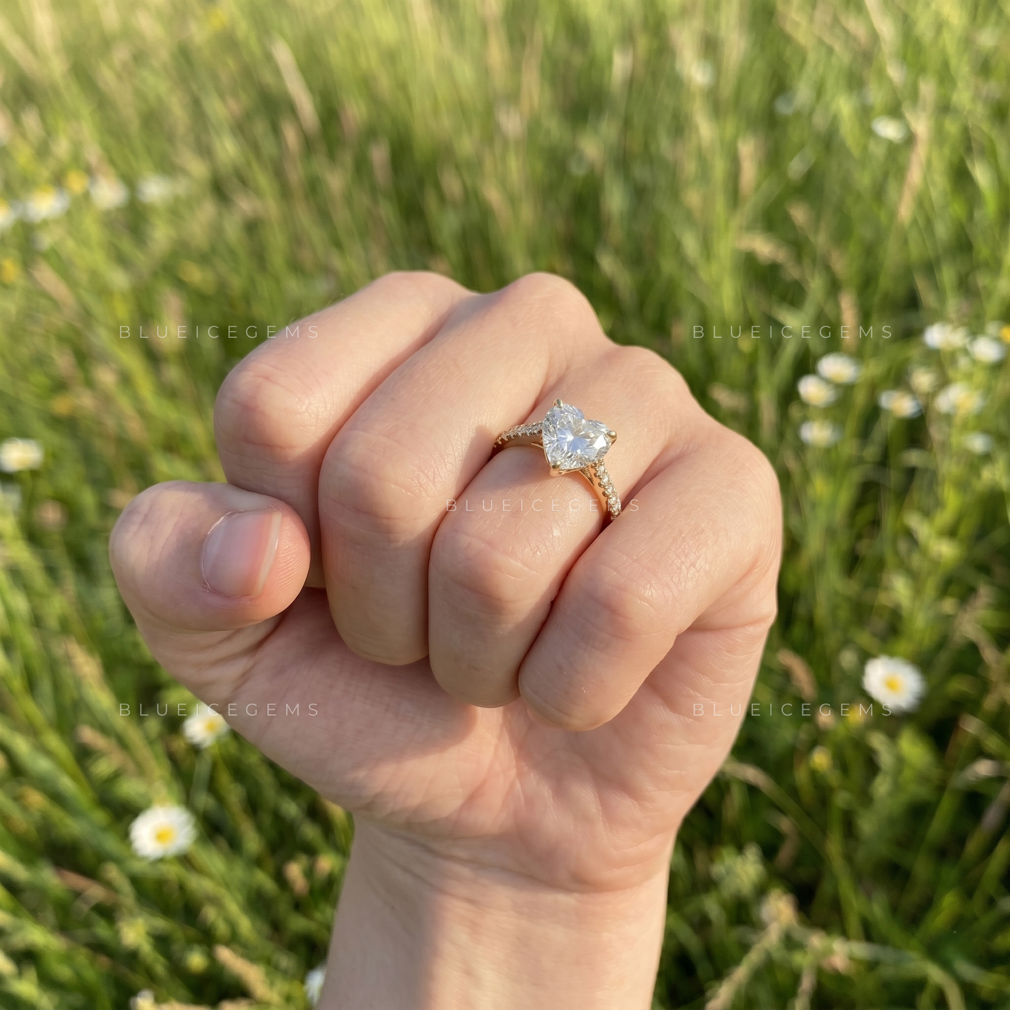Devotion Elixir Heart Cut Pave Set Accent Engagement Ring