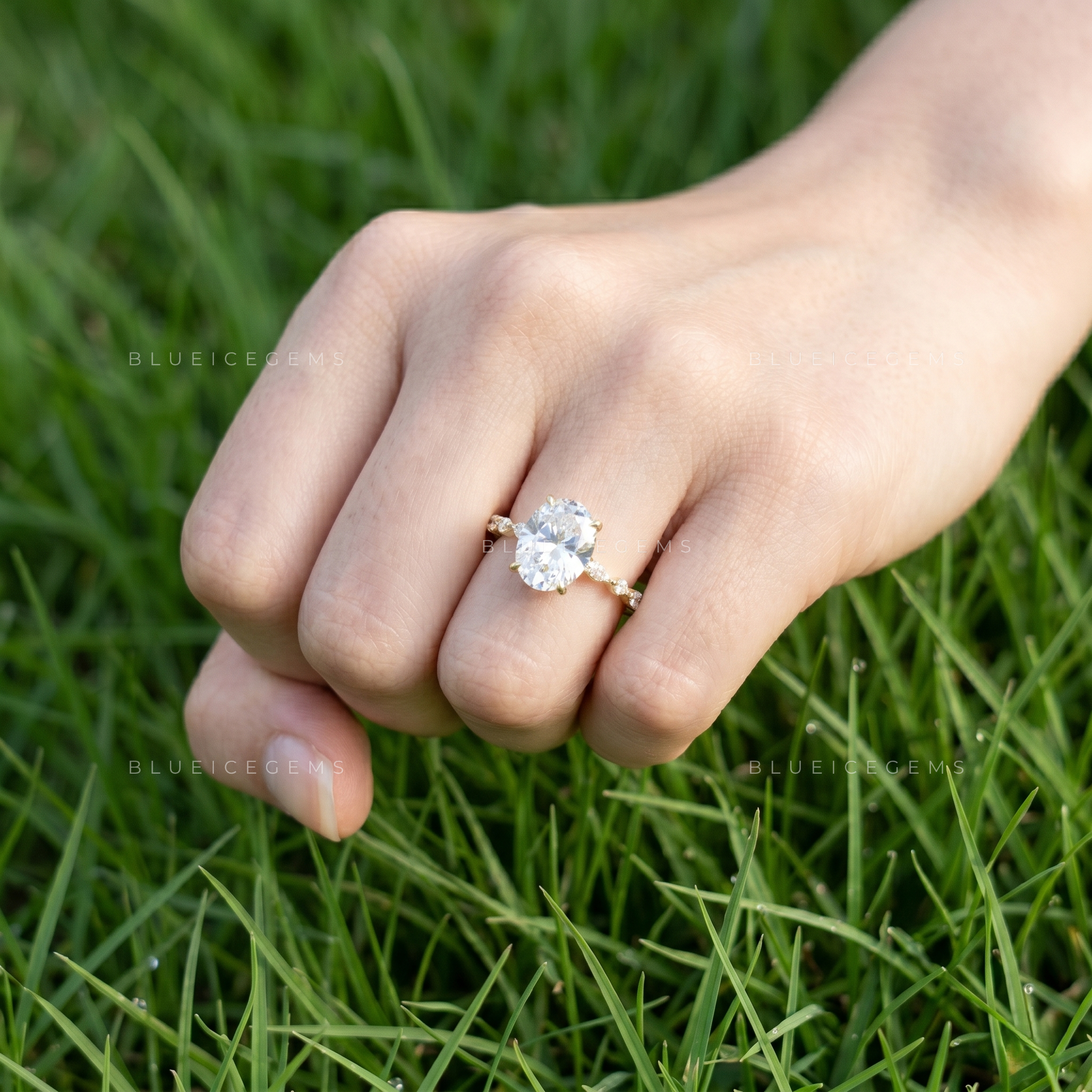 Ethereal Radiance Oval Cut Classic Prong Solitaire Engagement Ring