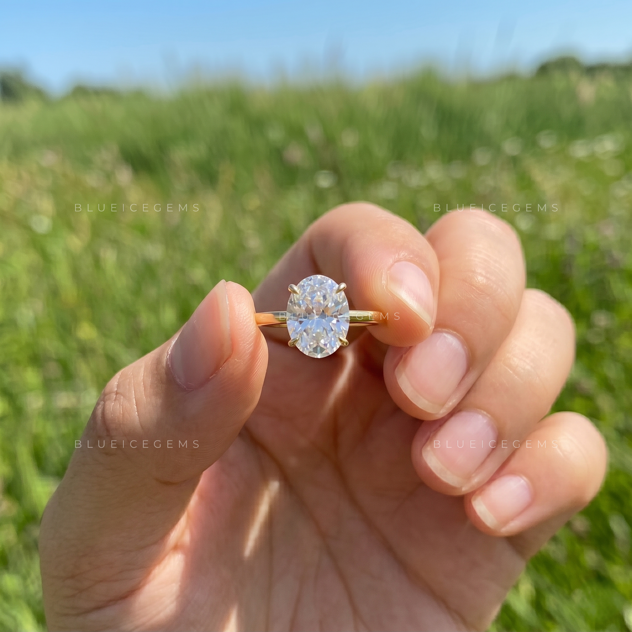 Ethereal Majesty Oval Cut Eco-Conscious Solitaire Engagement Ring