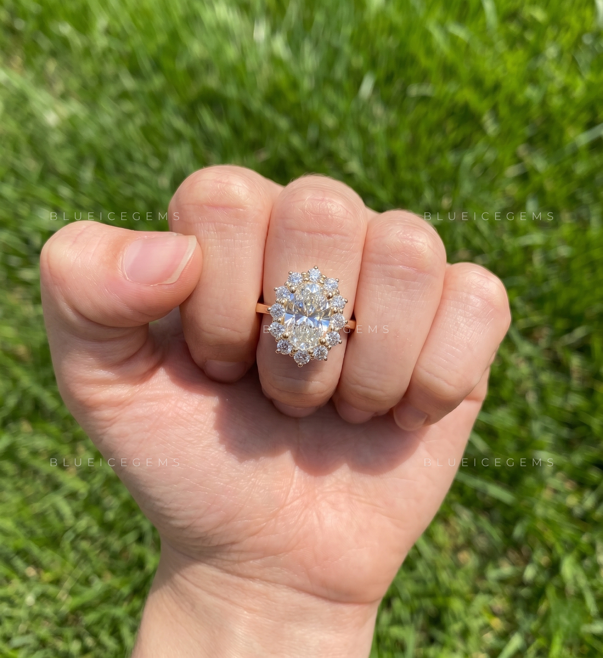 Enchanted Whisper Oval Cut Pavé Accent Engagement Ring