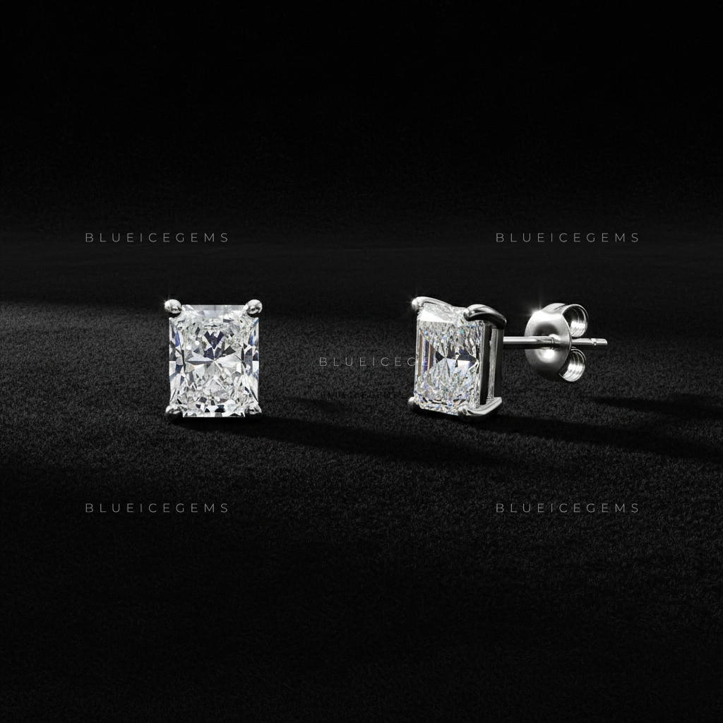 The Luminous Vault: Radiant Diamond Stud Earrings