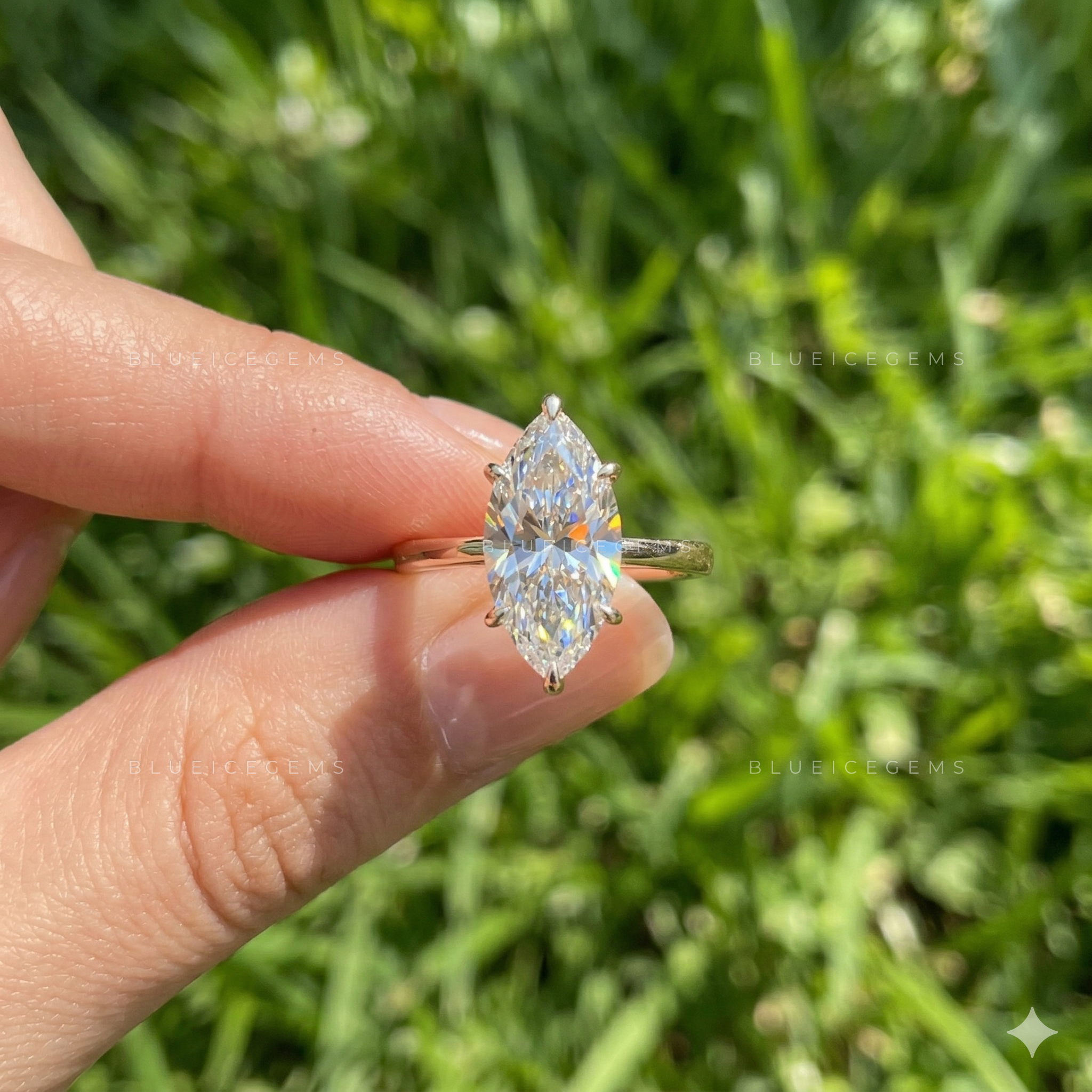 The "Main Character" Marquise Solitaire: Bold 6-Prong Icon Ring