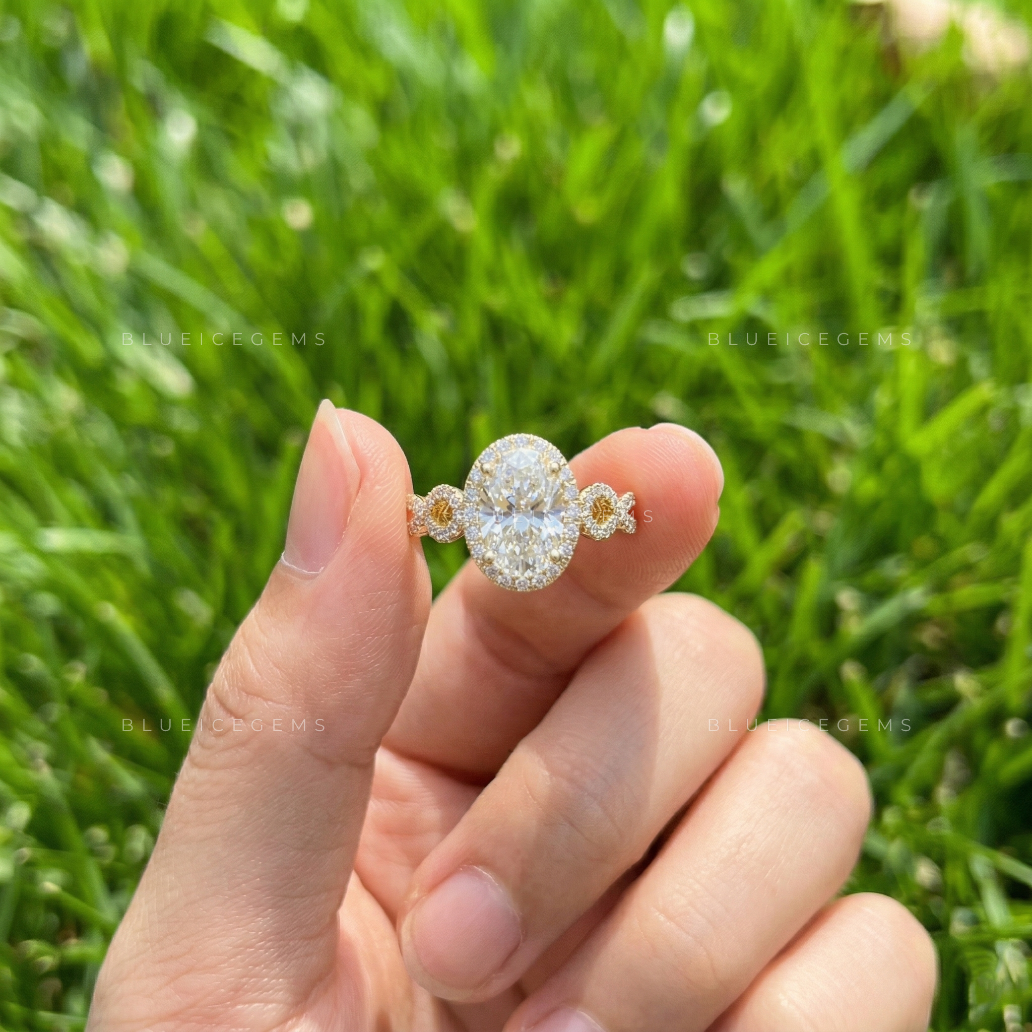 Ethereal Twist: The Oval Halo Ring for Your Modern Love Story