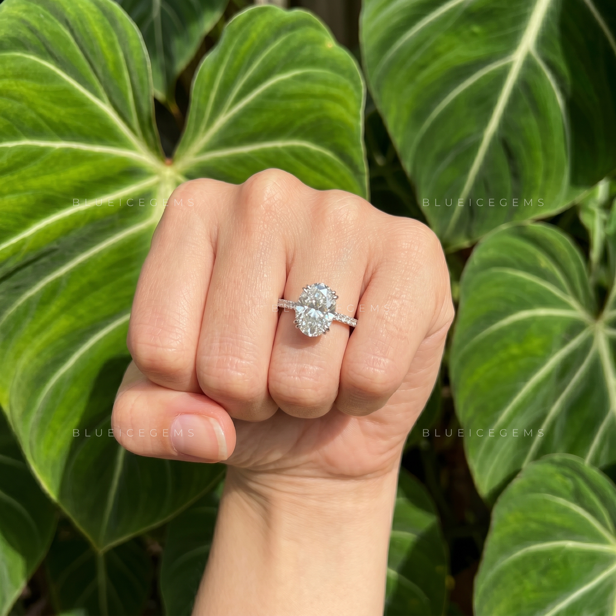 Enchanted Whisper Hidden Halo Oval Cut Engagement Ring