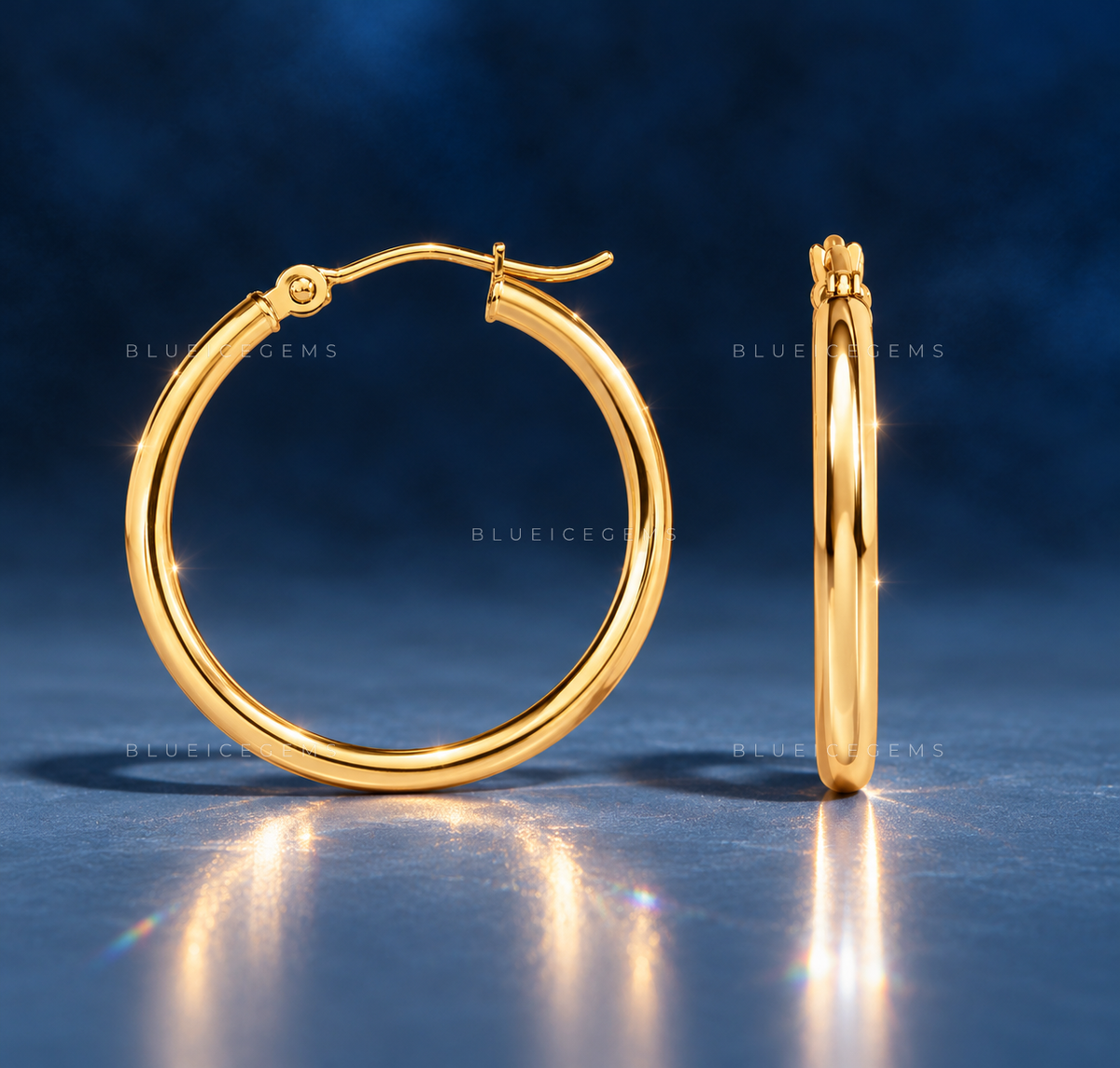 Classic Polished Tube Hoop Earrings