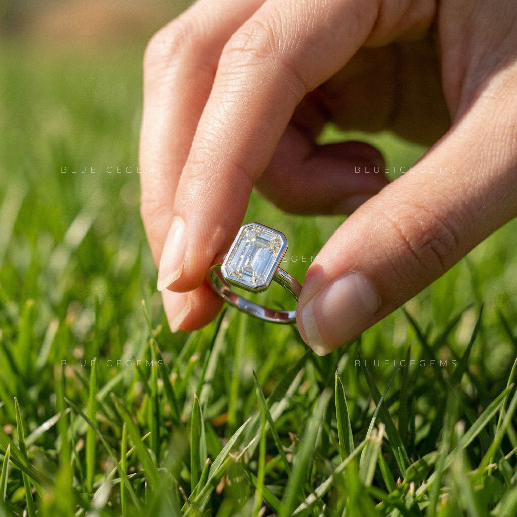Timeless Sophistication Emerald Cut Solitaire Engagement Ring
