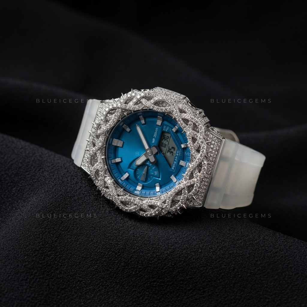 Custom Thorn Crown Iced-Out Watch – VVS Moissanite