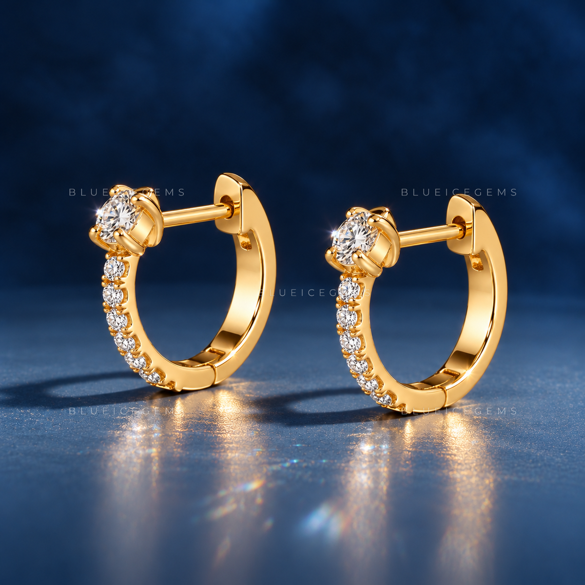 Elegant Round Pavé Huggie Earrings
