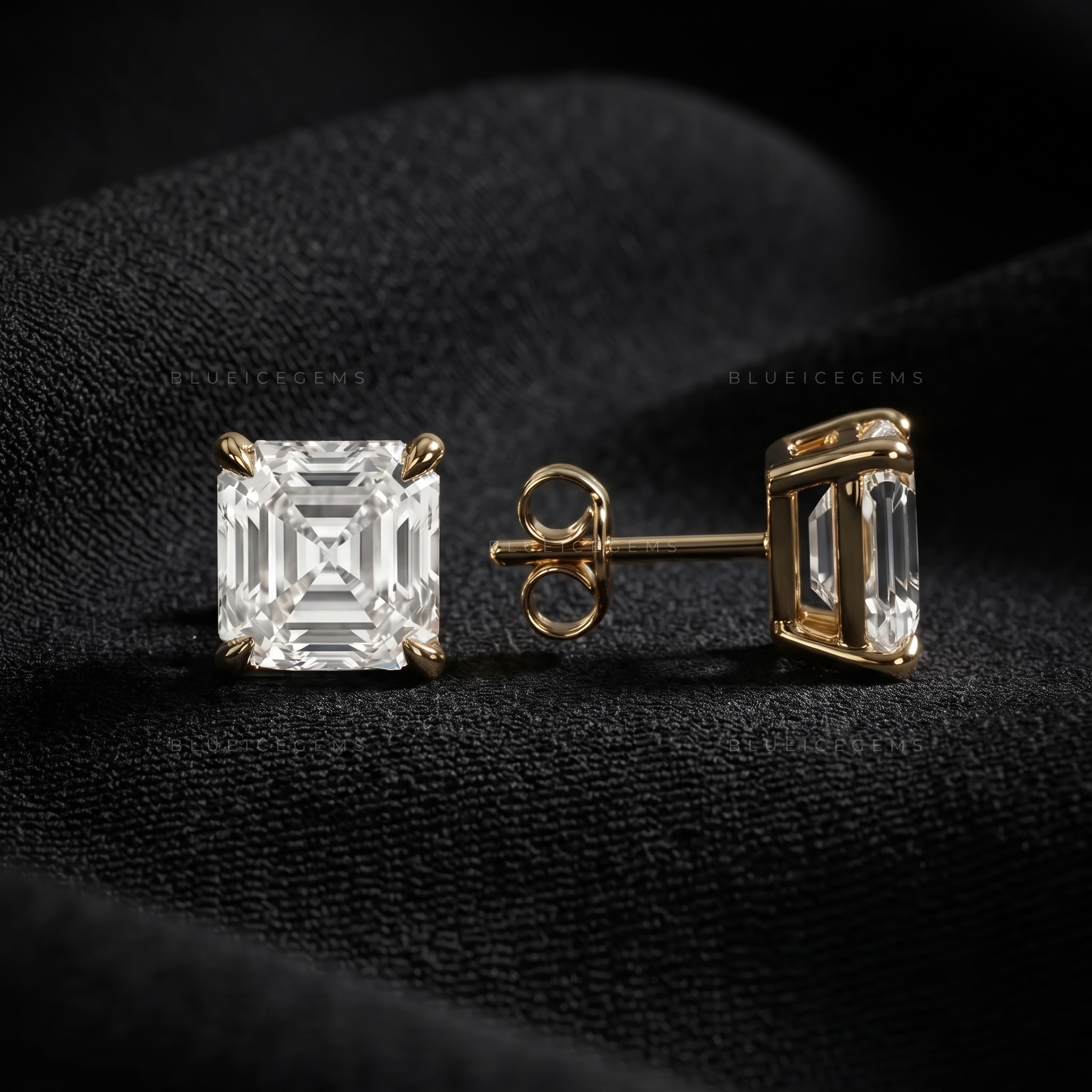 Artisan Asscher Step-Cut Lab-Grown Diamond Stud Earrings