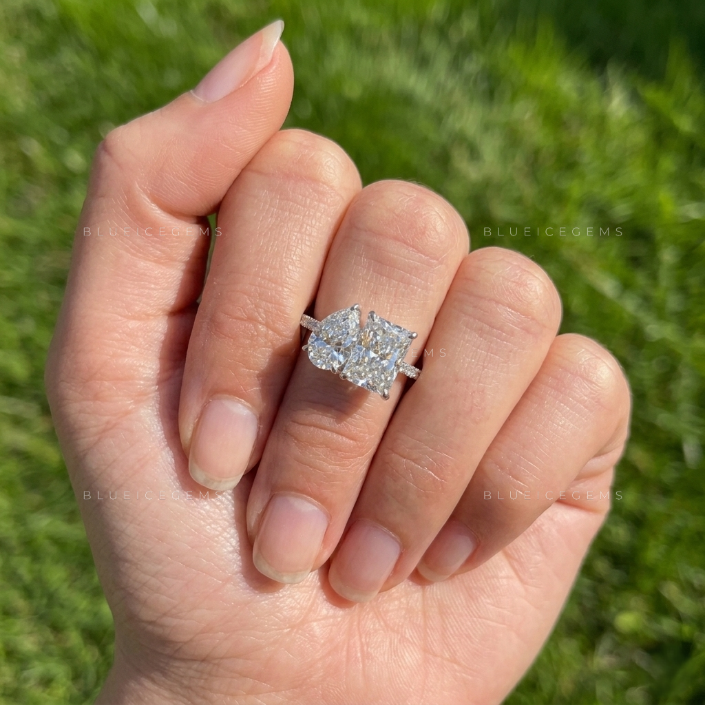 Asymmetric Pear & Radiant Mixed-Shape Luxury Ring