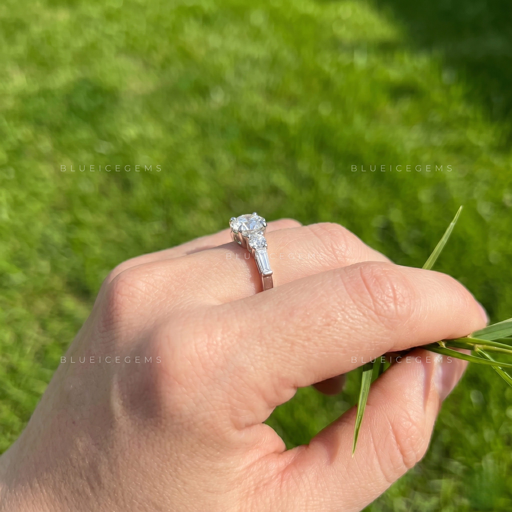 Enchanted Radiance Round Brilliant Cut Five Stone Cascade Engagement Ring