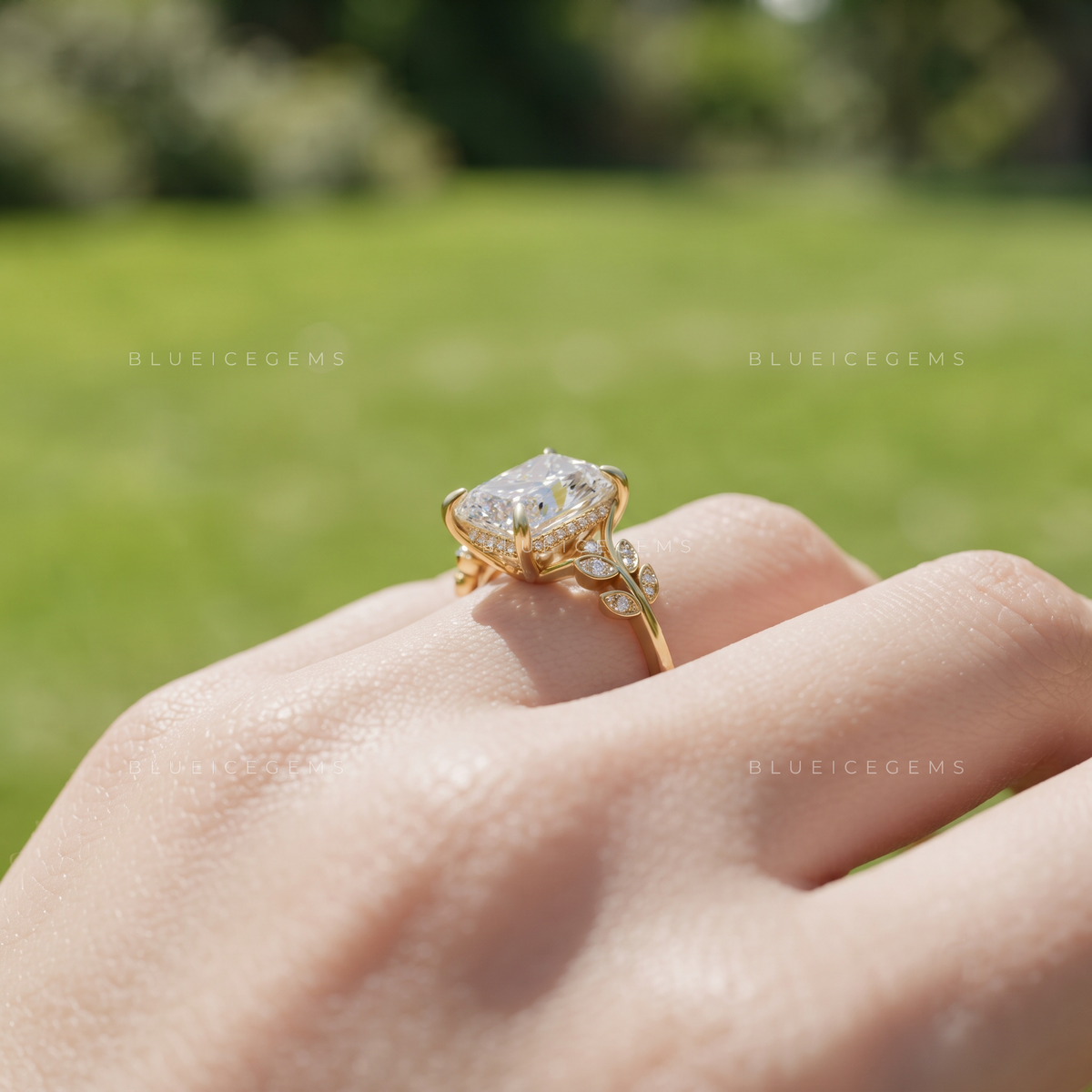 Antique Petal Halo Old Mine Engagement Ring