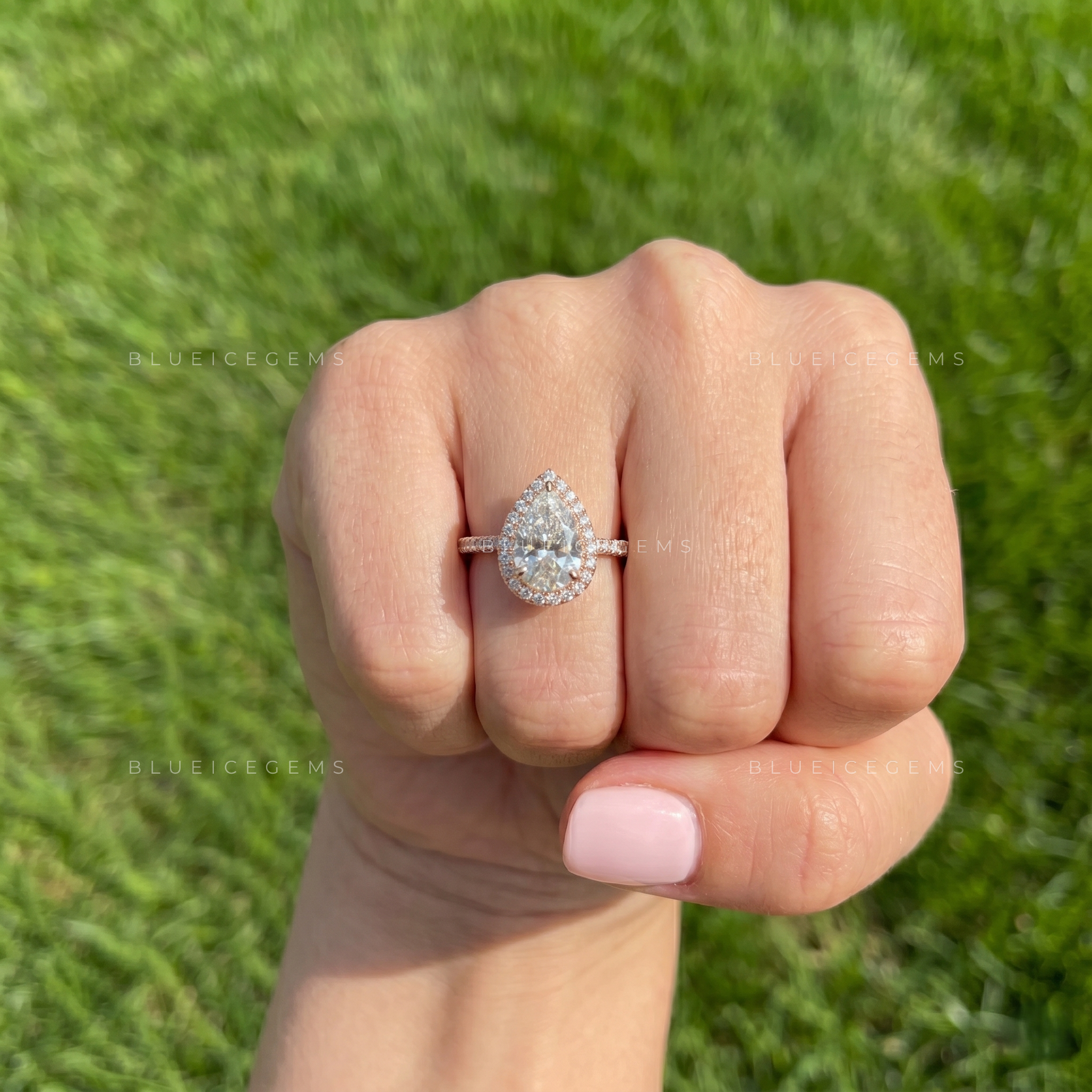 Infinite Splendor Pear Cut Certified Pave Accent Solitaire Engagement Ring