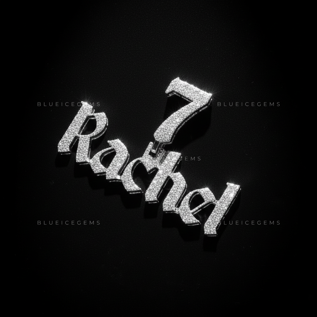 The "RACHEL 7" Sovereign: Old English Gothic script & Numerology Emblem Pendant