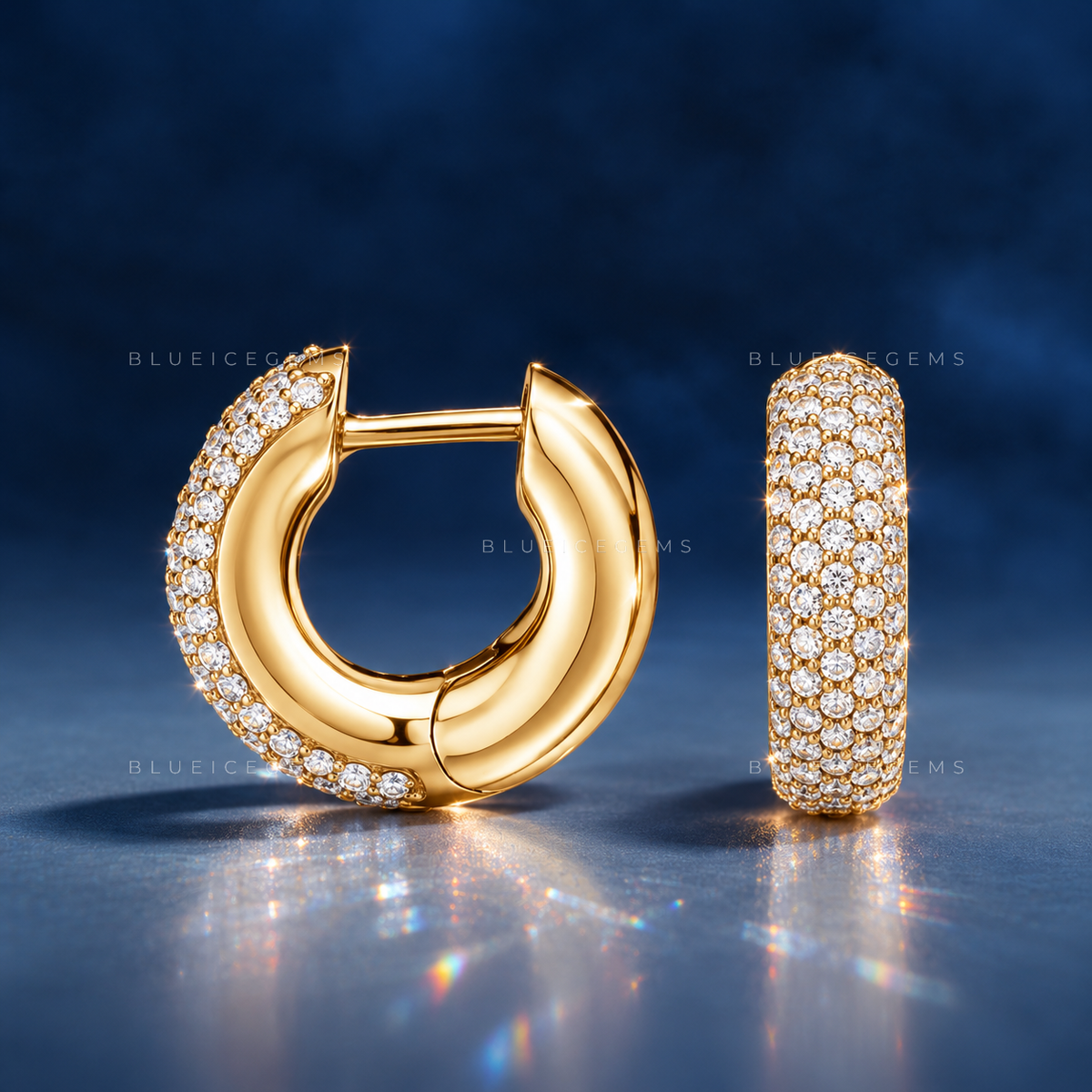 Micro Pavé Diamond Tube Hoop Earrings