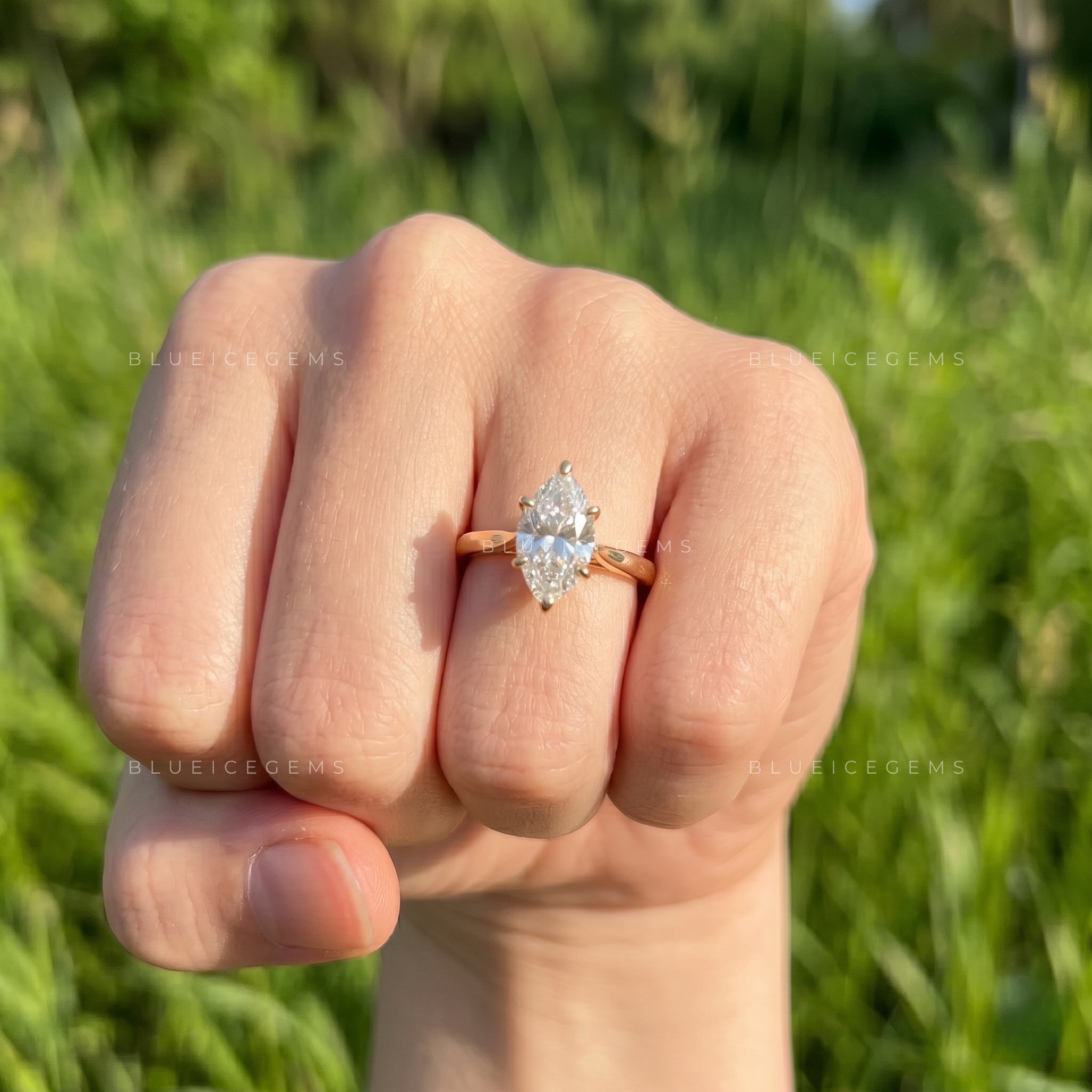 Aurelia Marquise Cut Hidden Halo Solitaire Engagement Ring