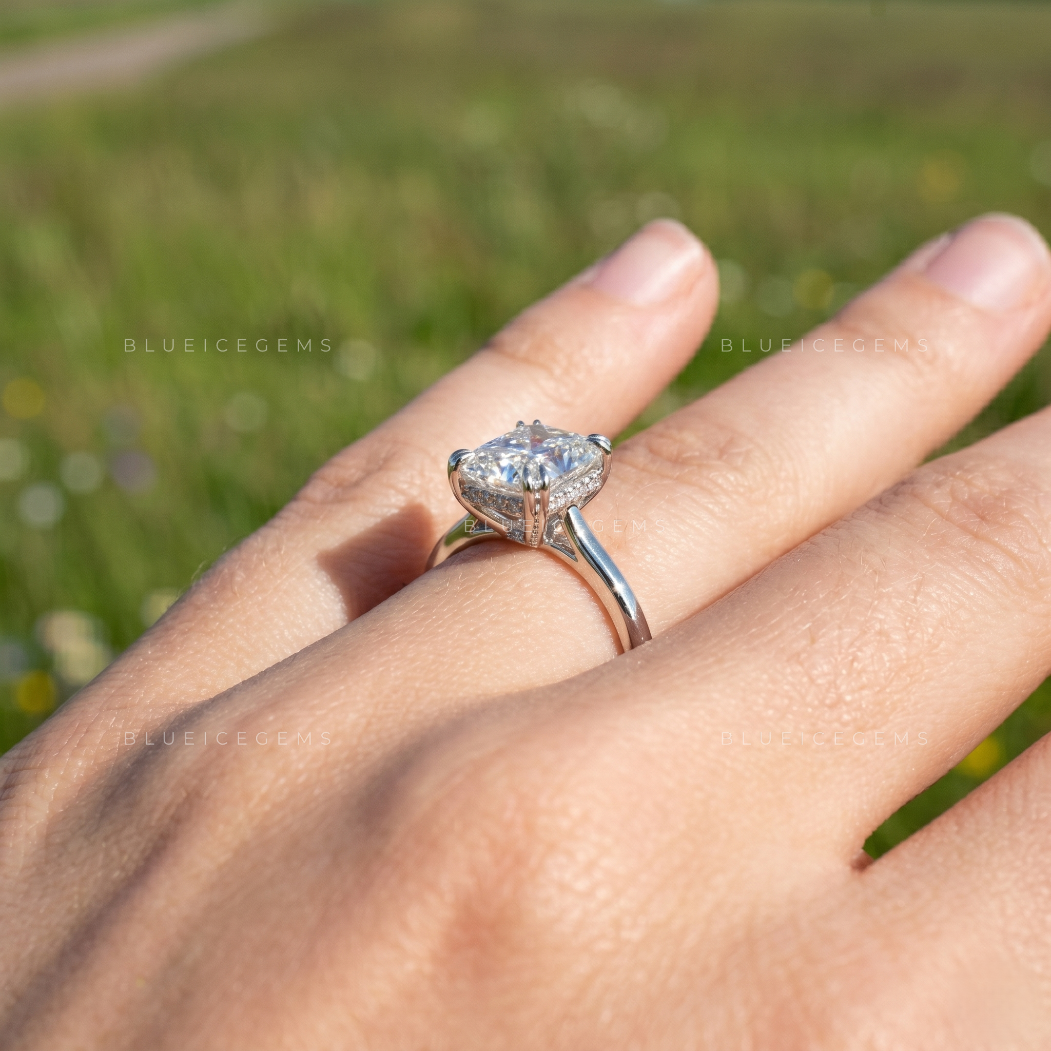 Luminous Horizon Radiant Cut Solitaire Engagement Ring