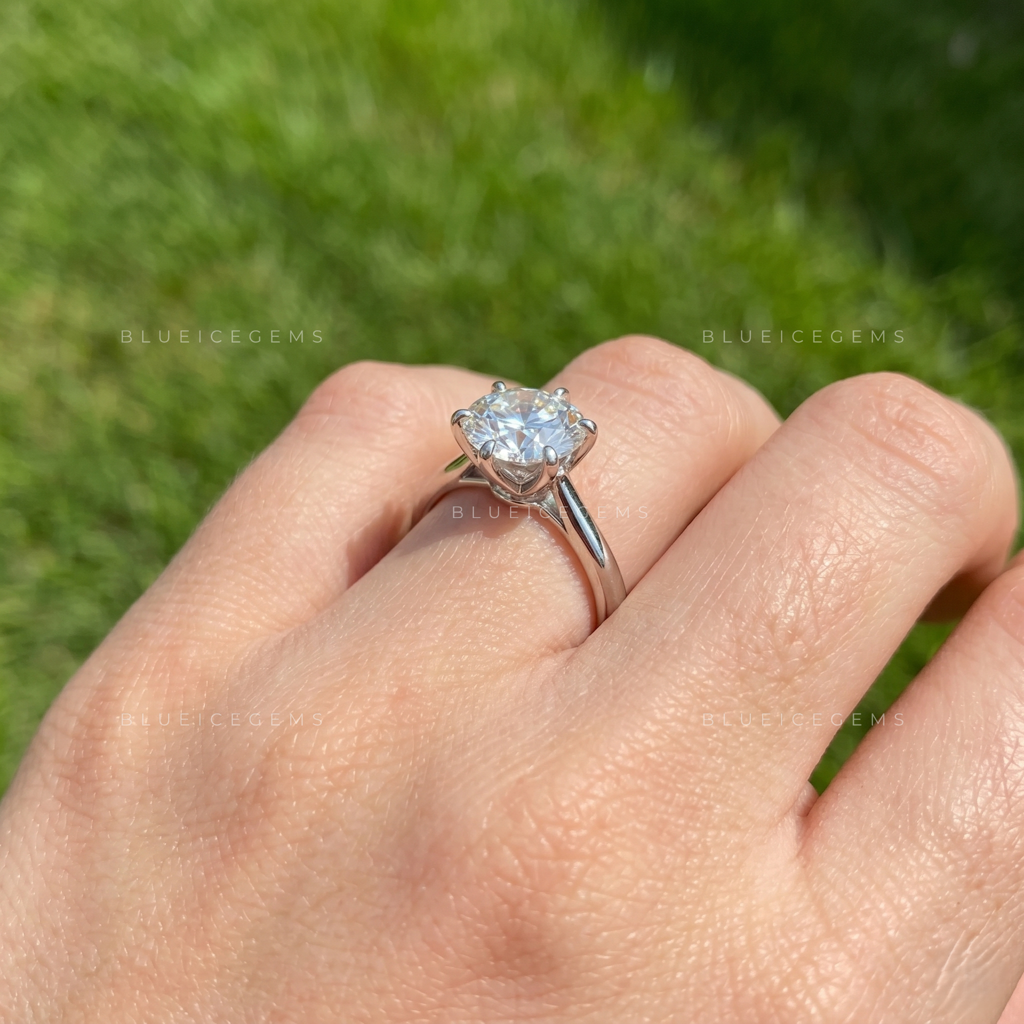 Enchanted Sparkle Round Brilliant Cut Six Prong Solitaire Engagement Ring