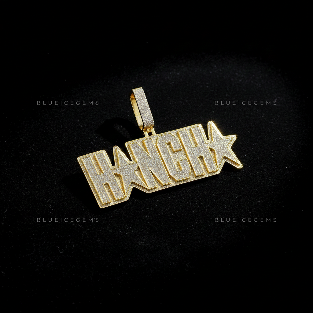 The "HANCHA" Stellar Block: Bold Architectural Lettering & Star-Infused Pendant