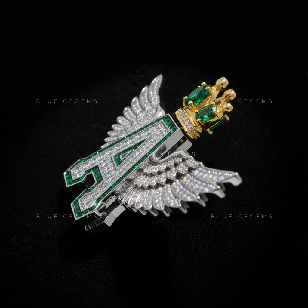 The "A" Aviator Sovereign: Emerald-Trimmed Monogram & Imperial Wing Crest