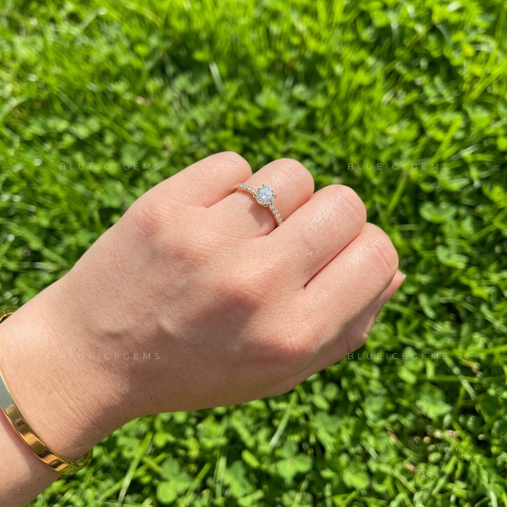 Dainty Braided Round Diamond Minimalist Stacking Promise Ring