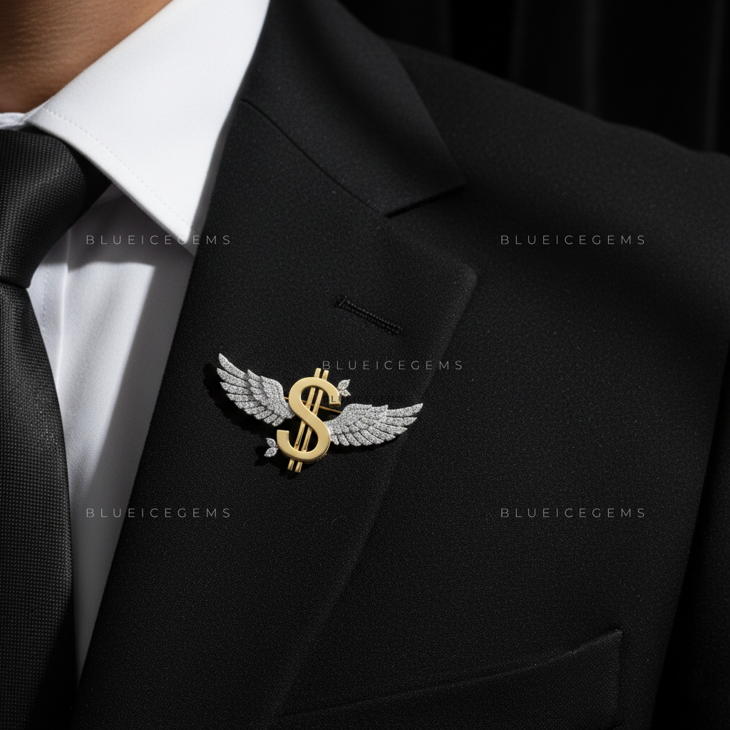The Sovereign Hustle: Bespoke Winged Dollar Statement Brooch
