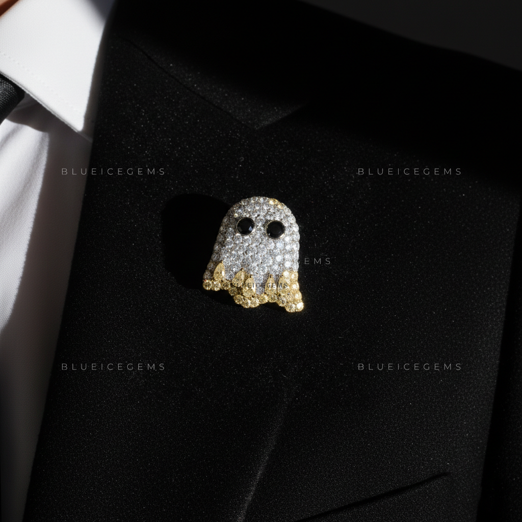 The Gilded Phantom: Bespoke Ghost Statement Brooch