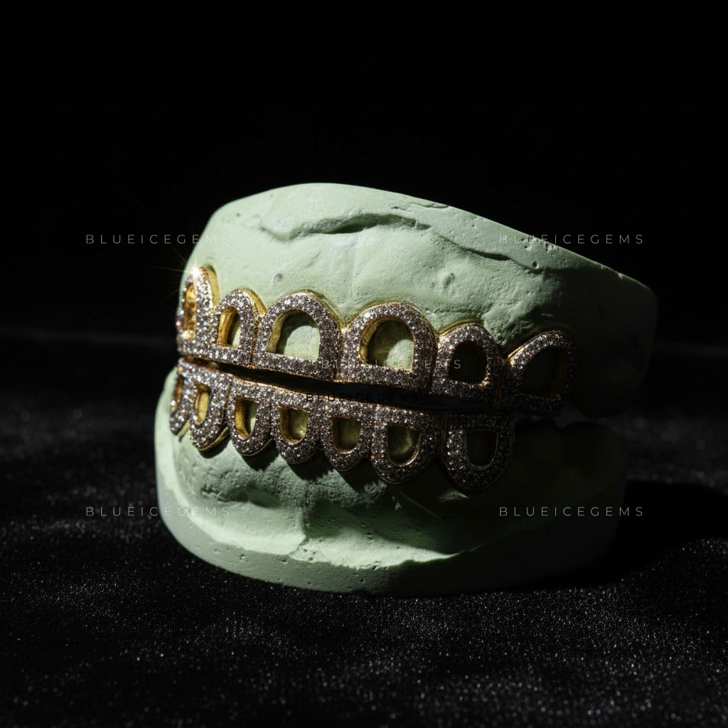 Gilded Archway Iced-Out Full-Set Grillz