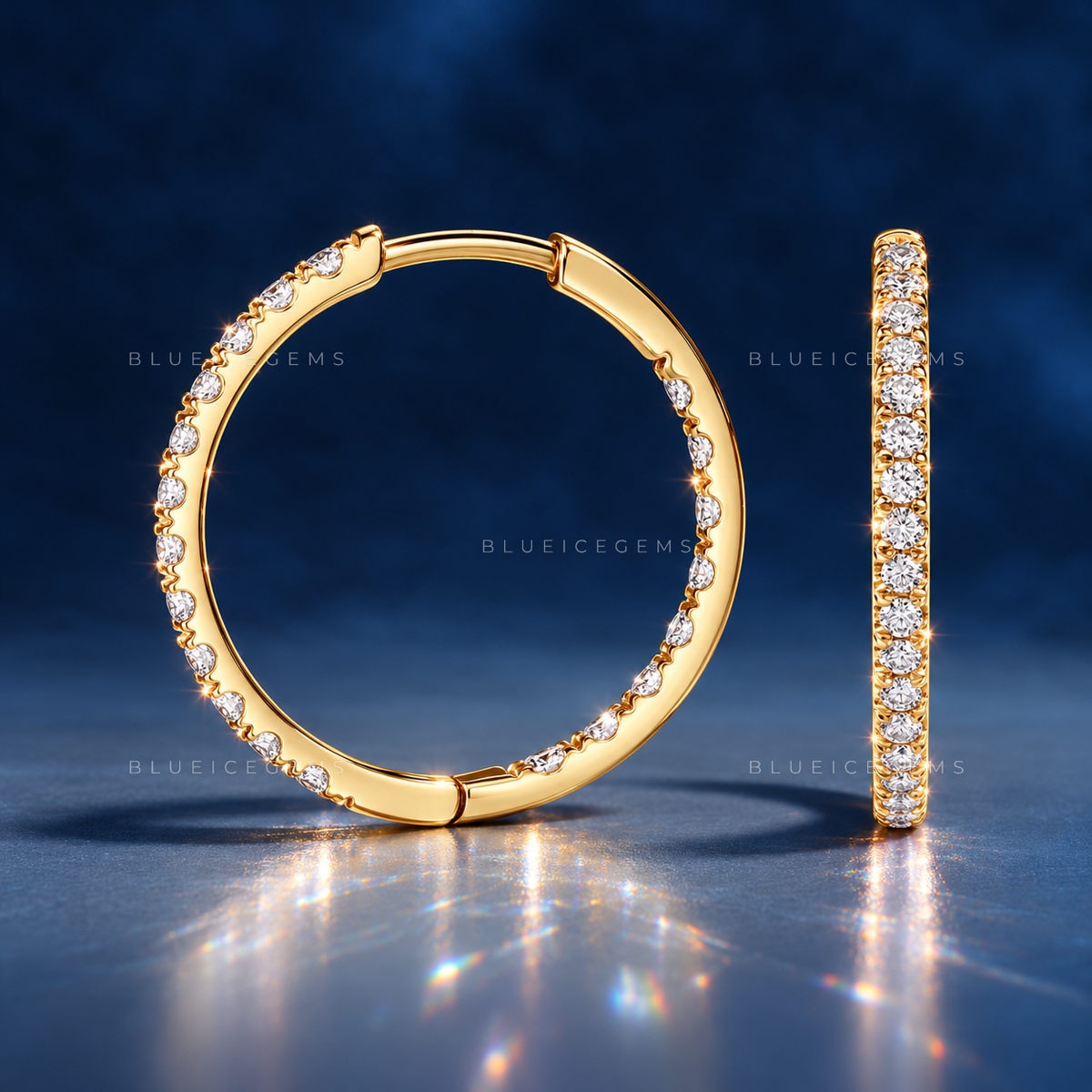 Micro Pavé Diamond Hoop Earrings